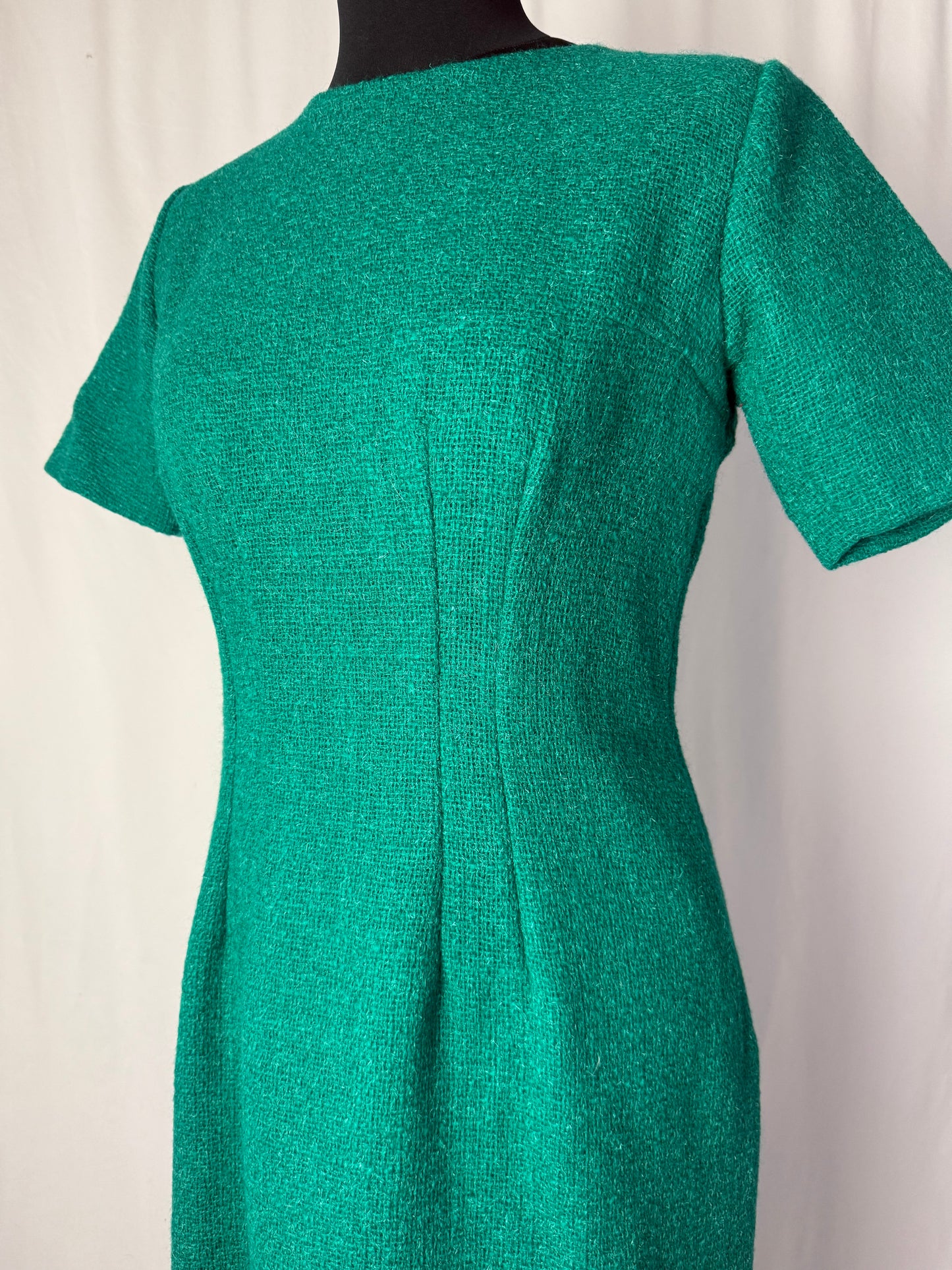 Tailleur giacca + abito in bouclé di lana anni ’60 sartoriale - TG. 40/42