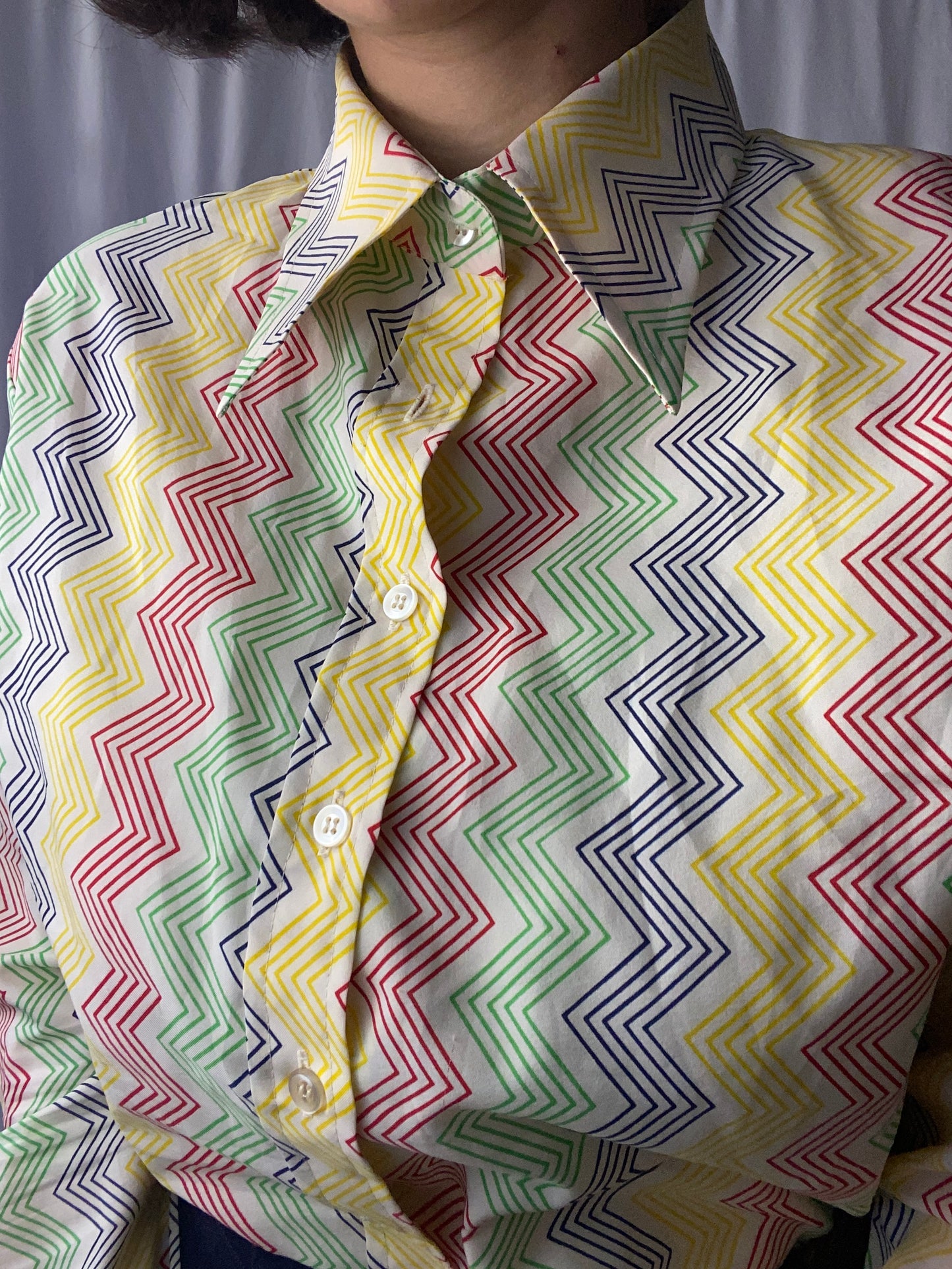 Camicia anni ‘70 zig zag- TG. 42/44