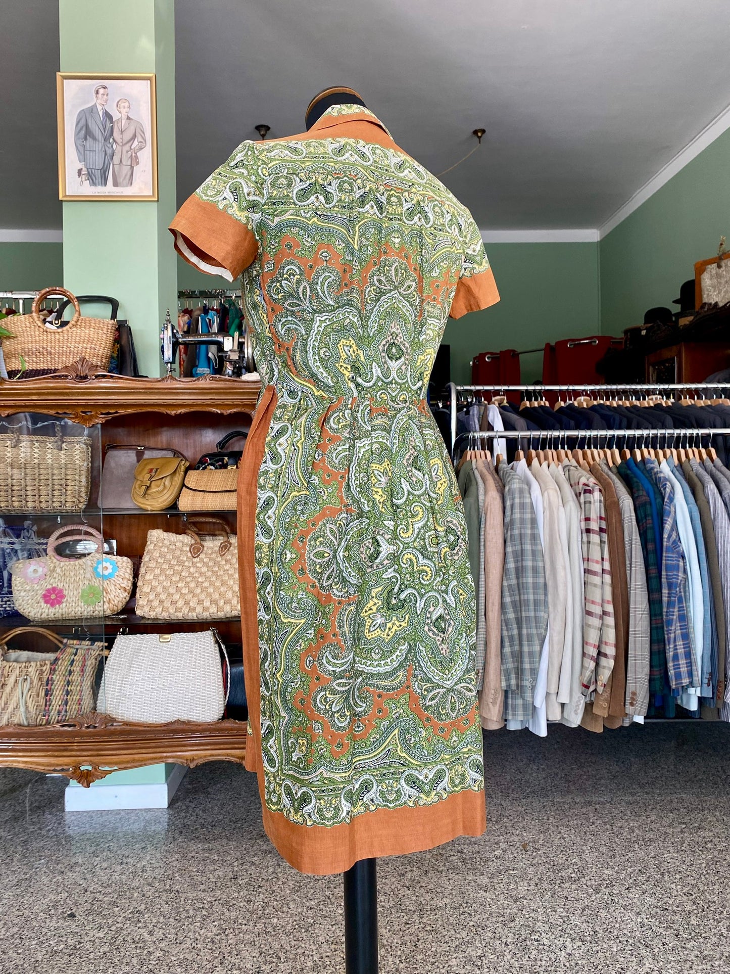 Abito fine anni ‘50 fantasia cashmere - TG. 40