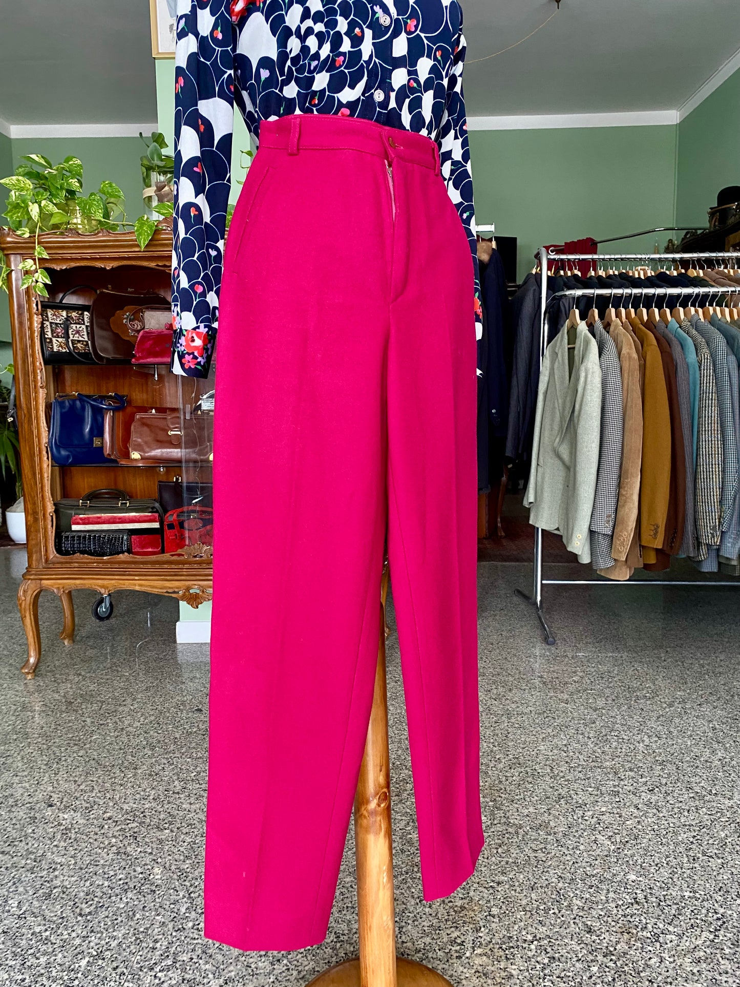 Pantaloni rosa in 100% lana - TG. 36/38