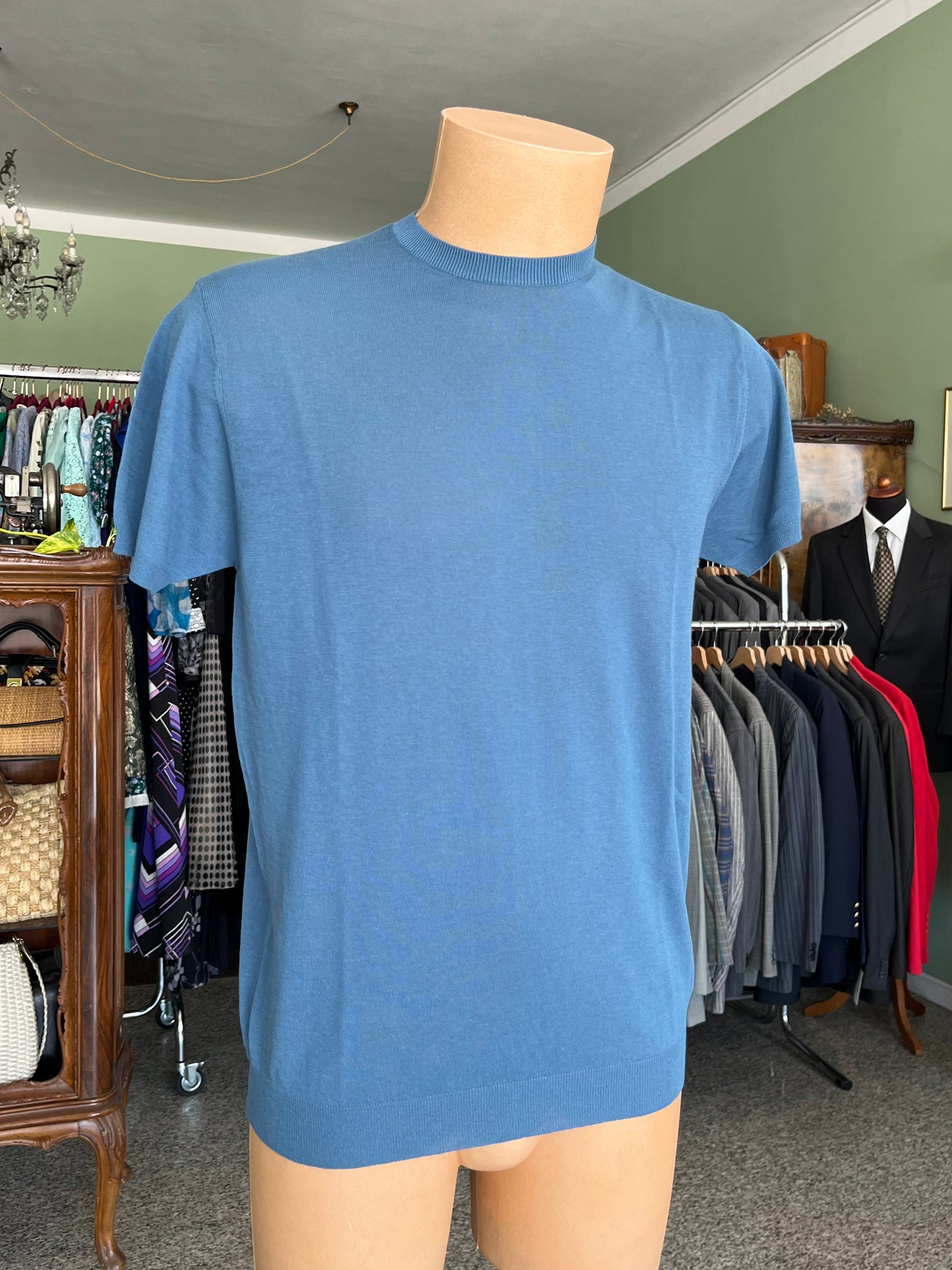T-shirt a maniche corte cotone/lino tg. 48