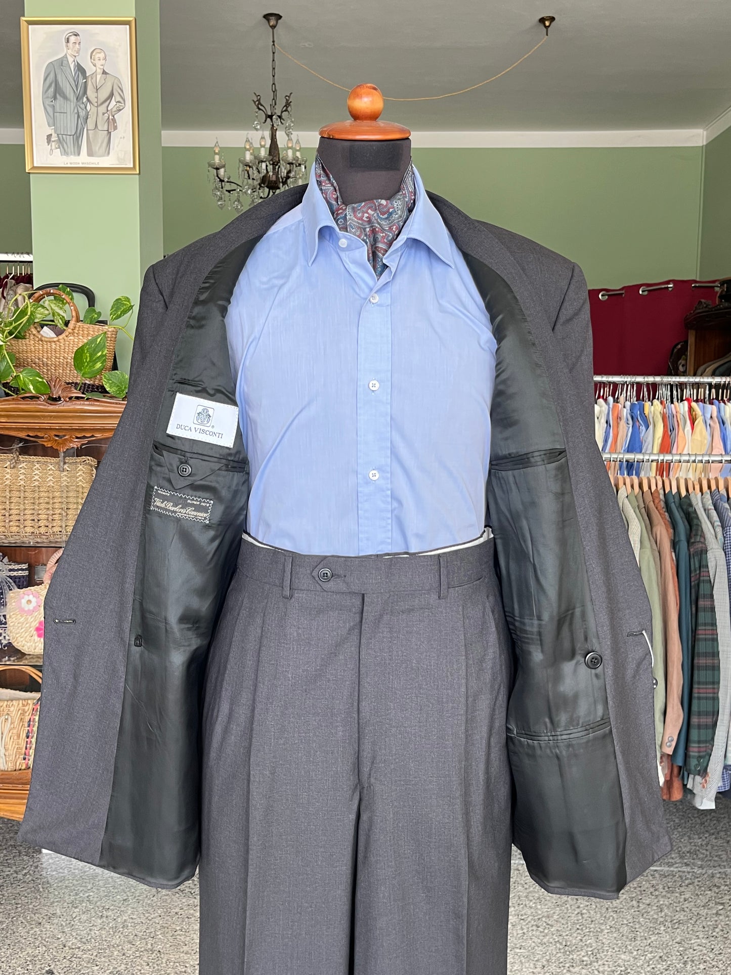 Completo Vitale Barberis Canonico doppiopetto anni '80 NOS tg. 52-54