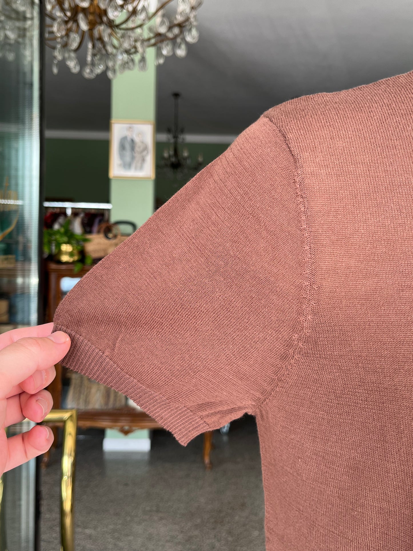 T-shirt a maniche corte cotone/lino tg. 50