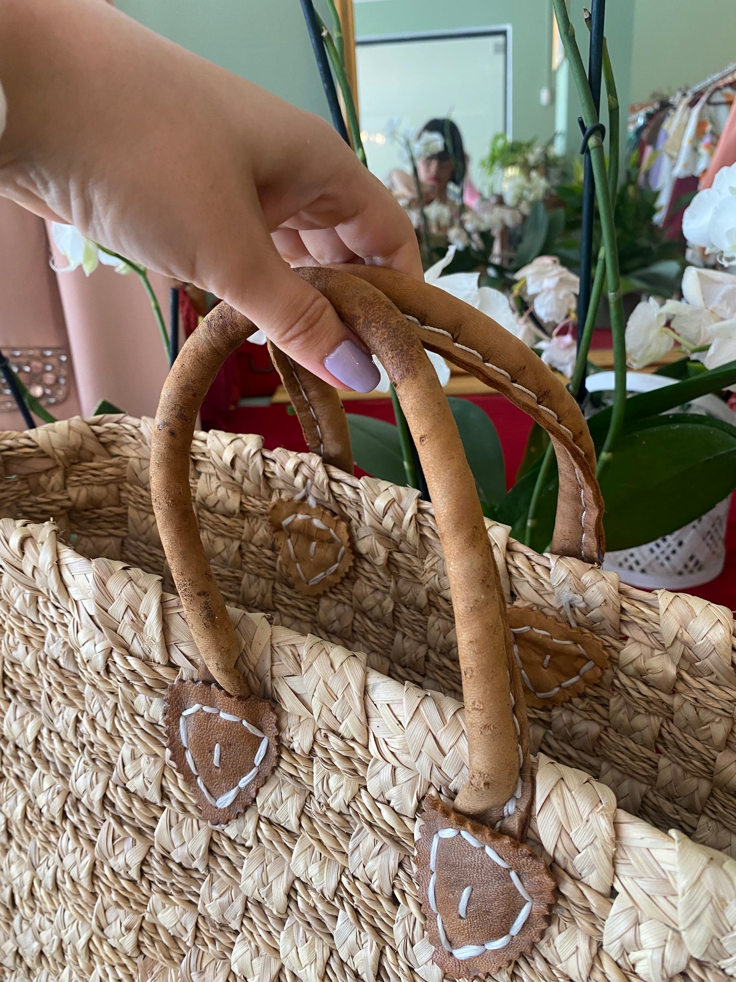 Borsa in paglia intrecciata