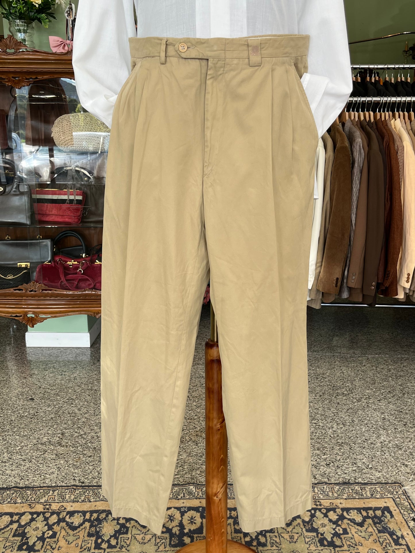Calzoni Lanvin in cotone beige tg. 48-50