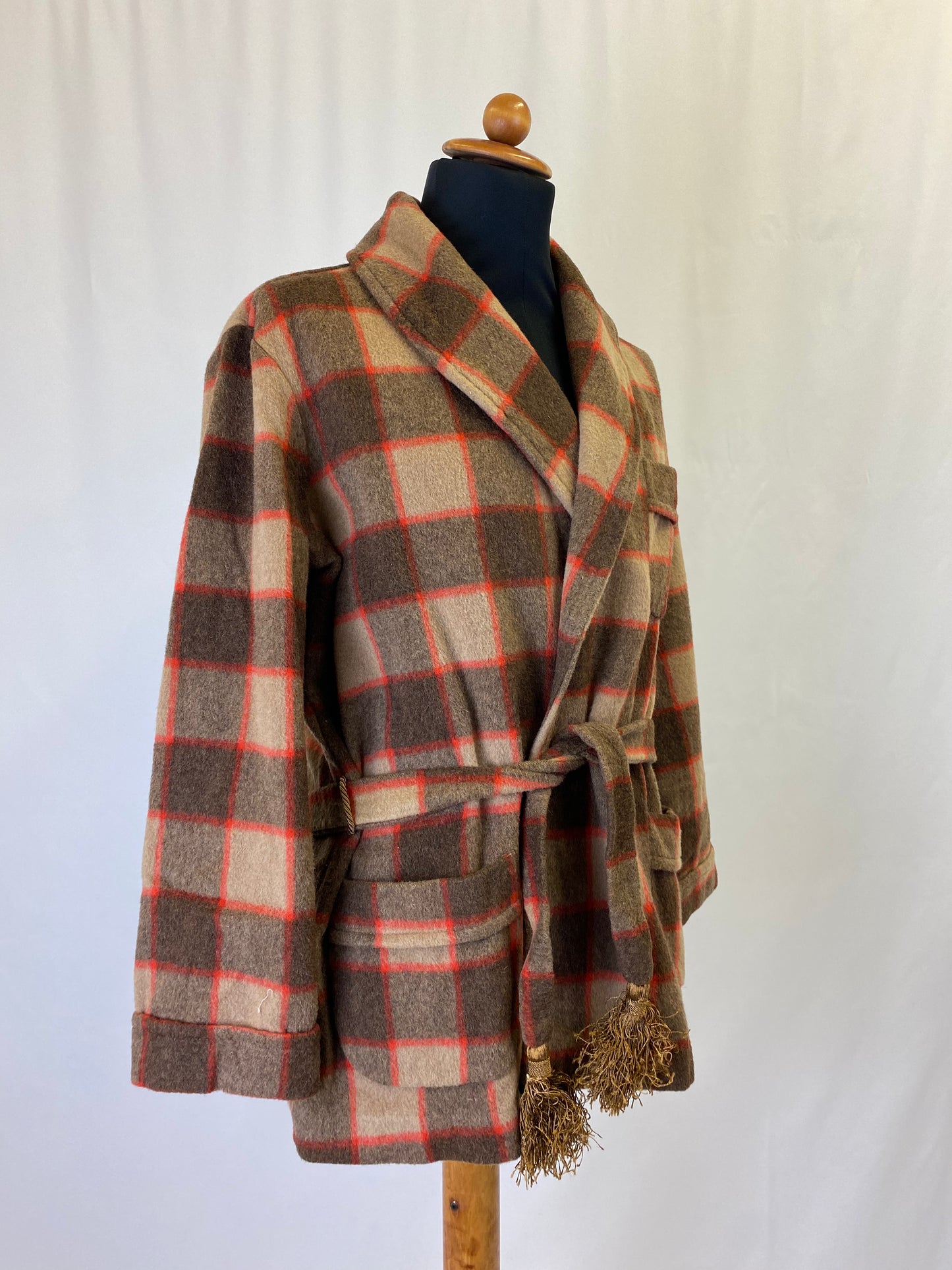 Giacca da camera beige a quadri XS-S
