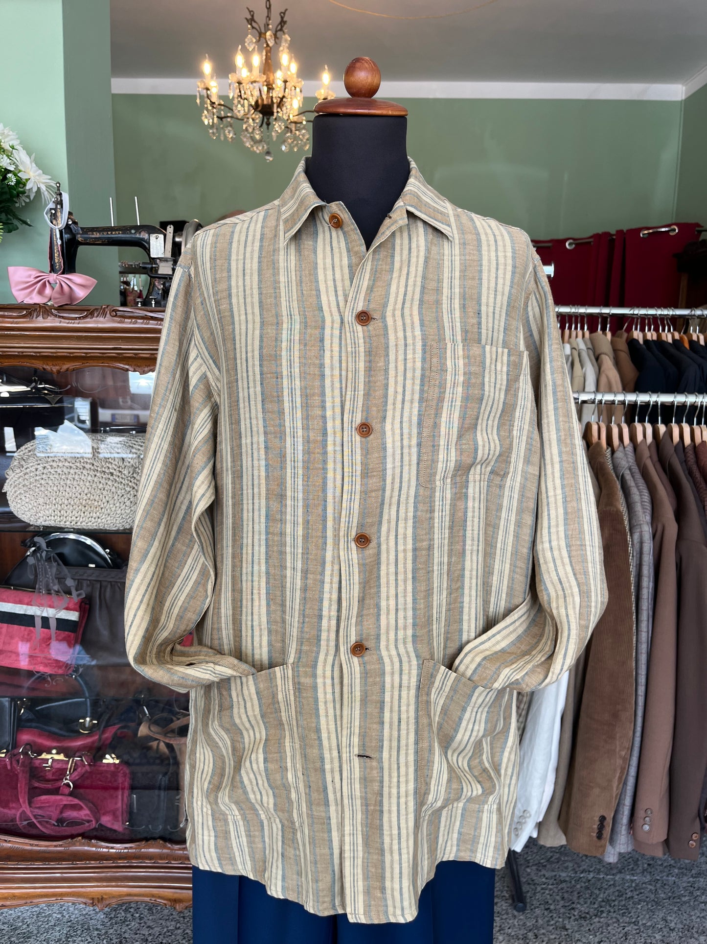Giacca-camicia in puro lino tg. M-L