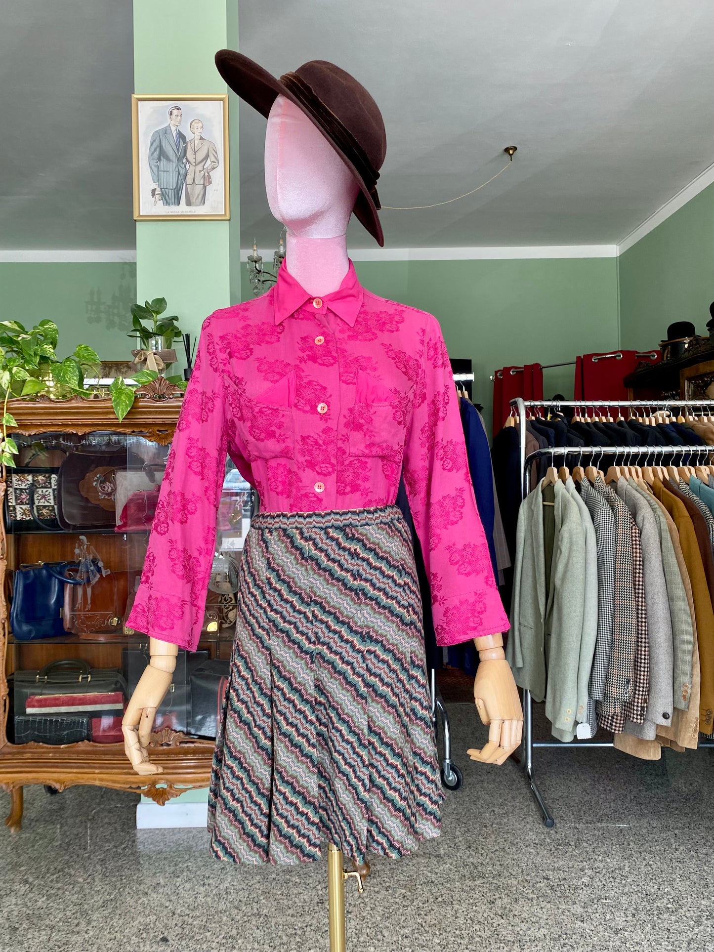 Camicia fucsia in cotone - TG. 42 circa