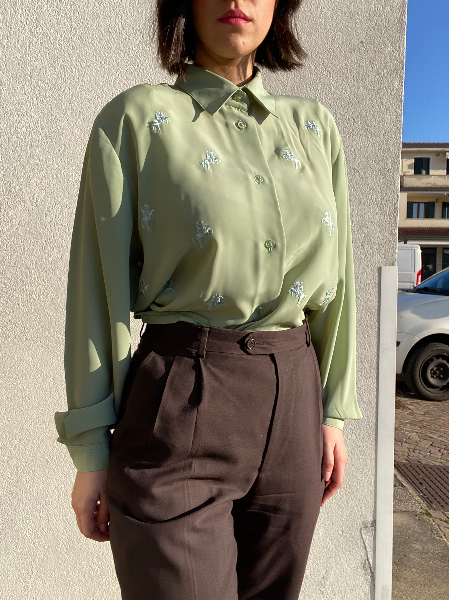 Camicia verde pastello - TG. 46/48/50/52
