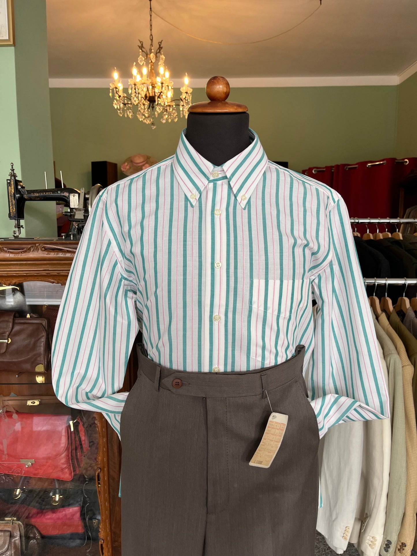 Camicia anni ‘80 verde e rossa tg. L