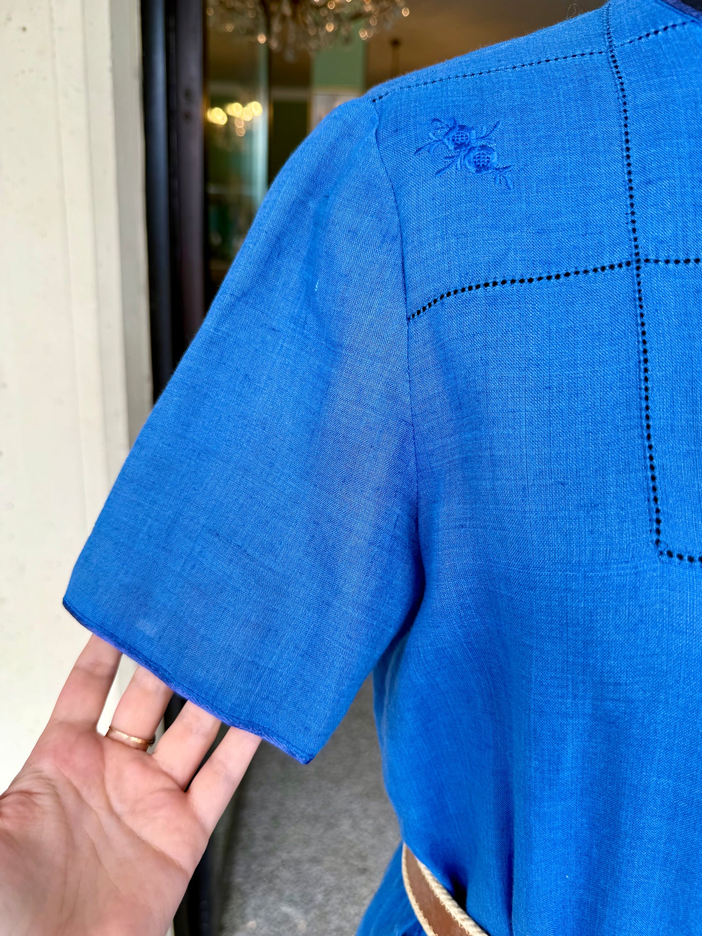 Abito da giorno blu in cotone - TG. 42 circa