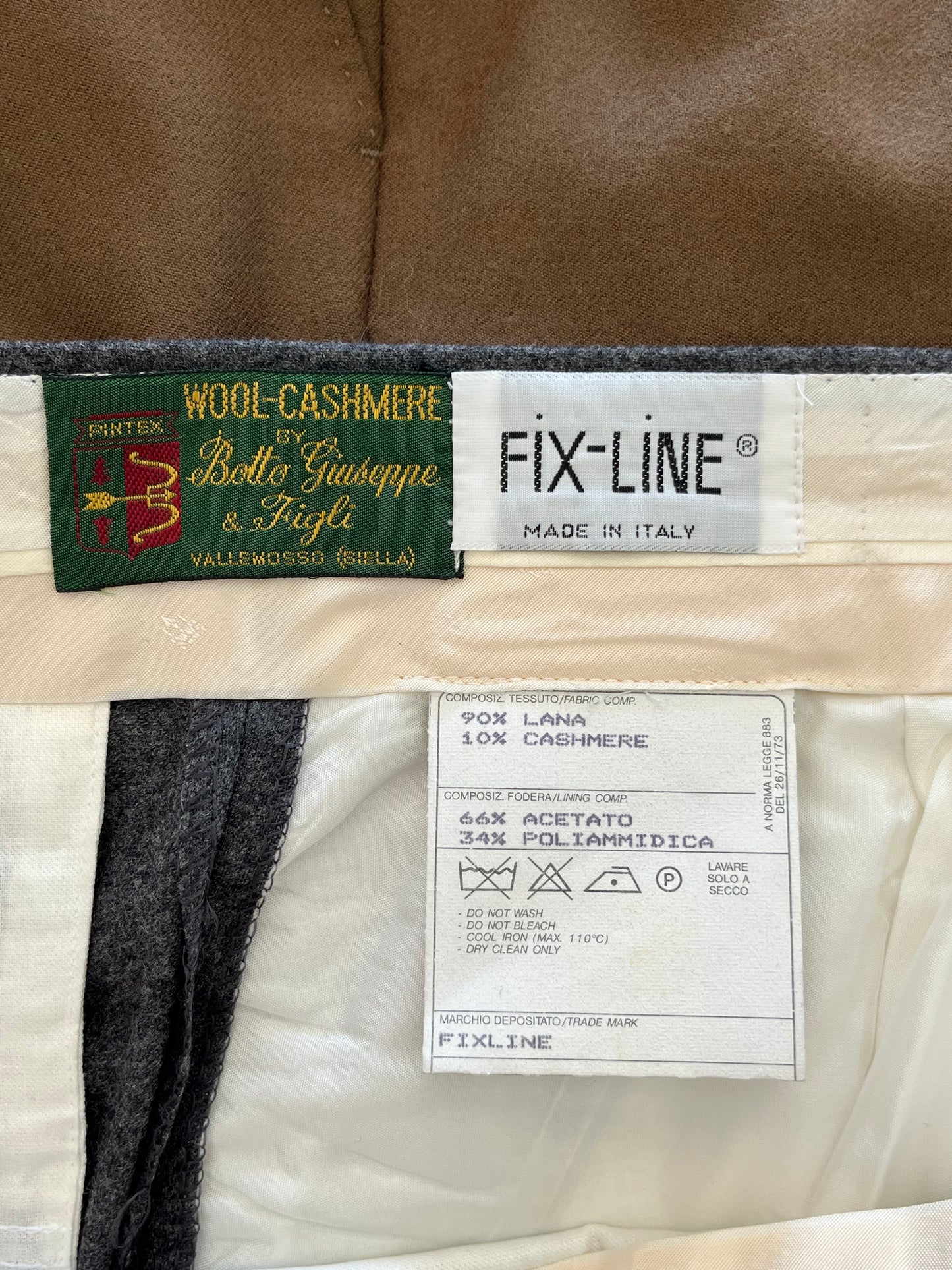 Calzoni cashmere e flanella NOS tg. 58-60