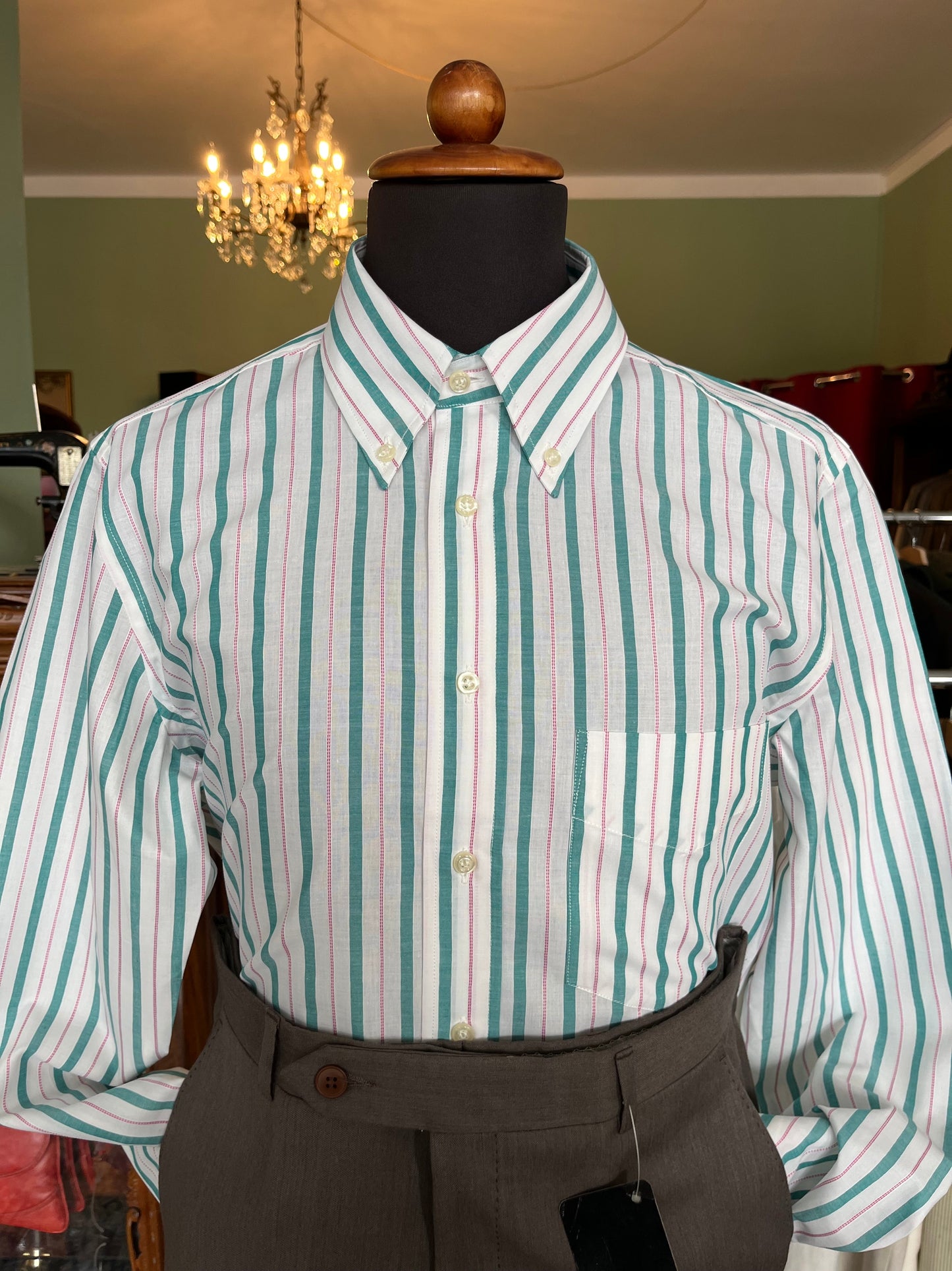 Camicia anni ‘80 verde e rossa tg. L