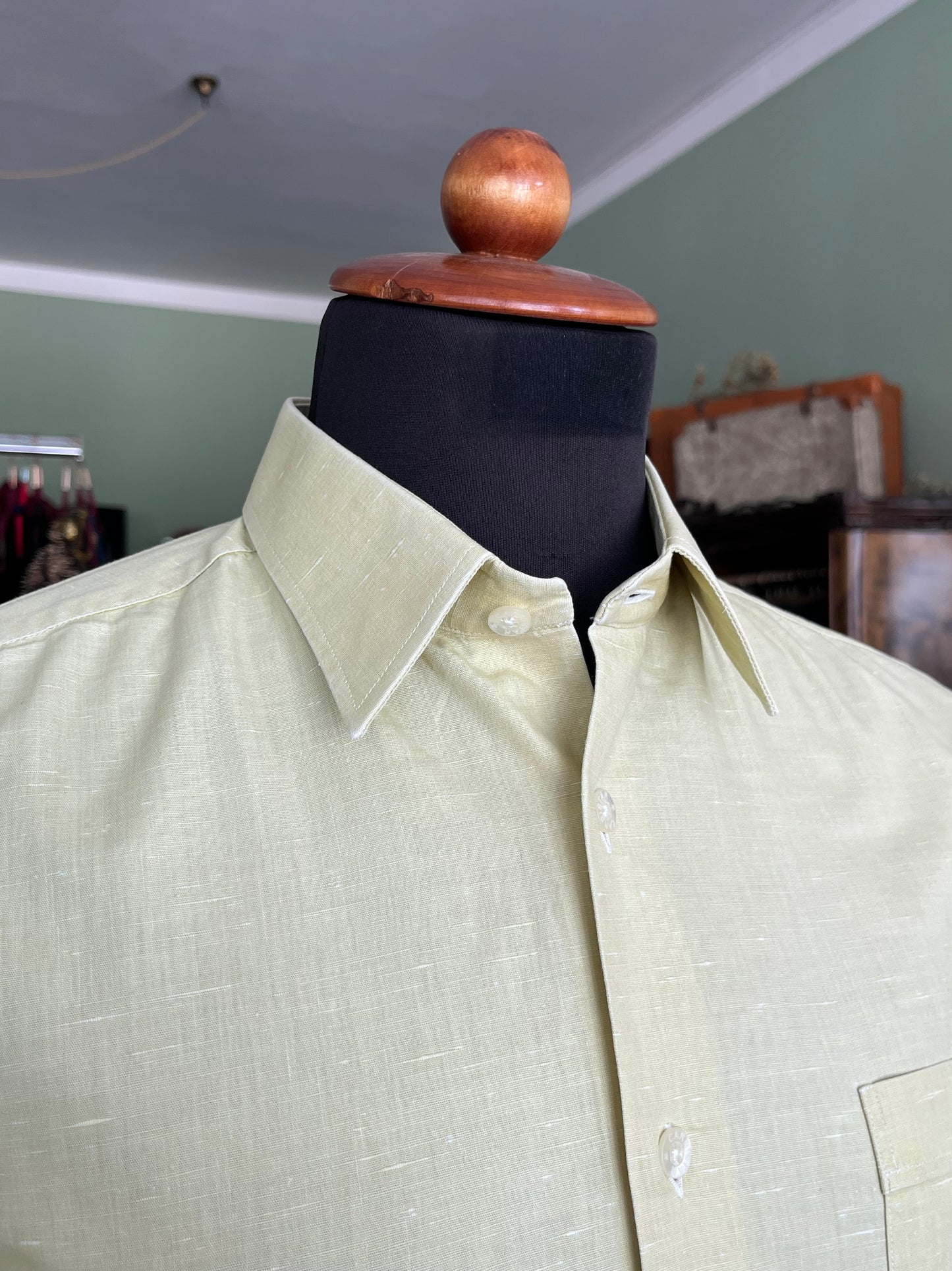 Camicia a maniche corte lino S-M
