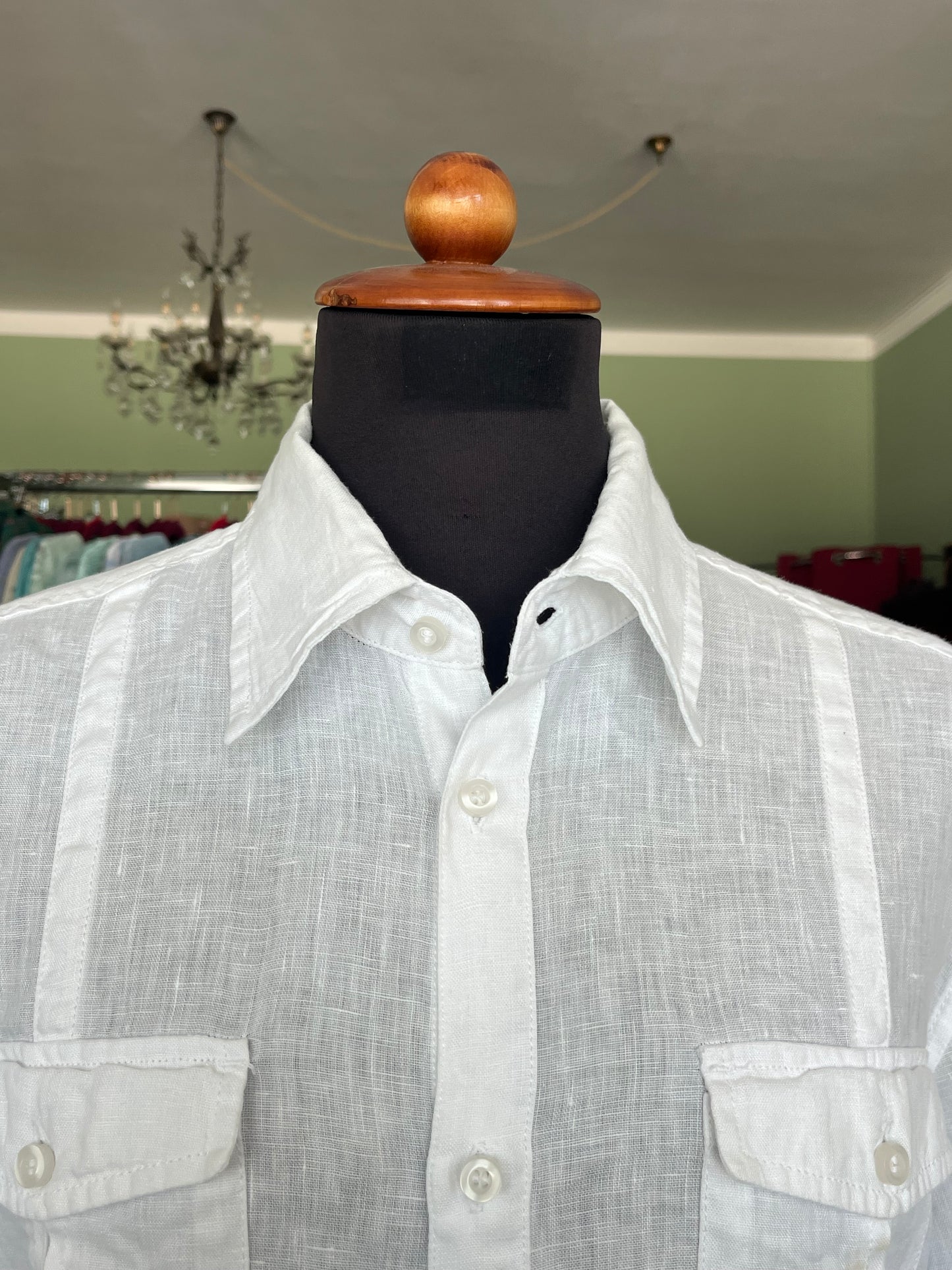 Camicia a maniche corte lino M-L