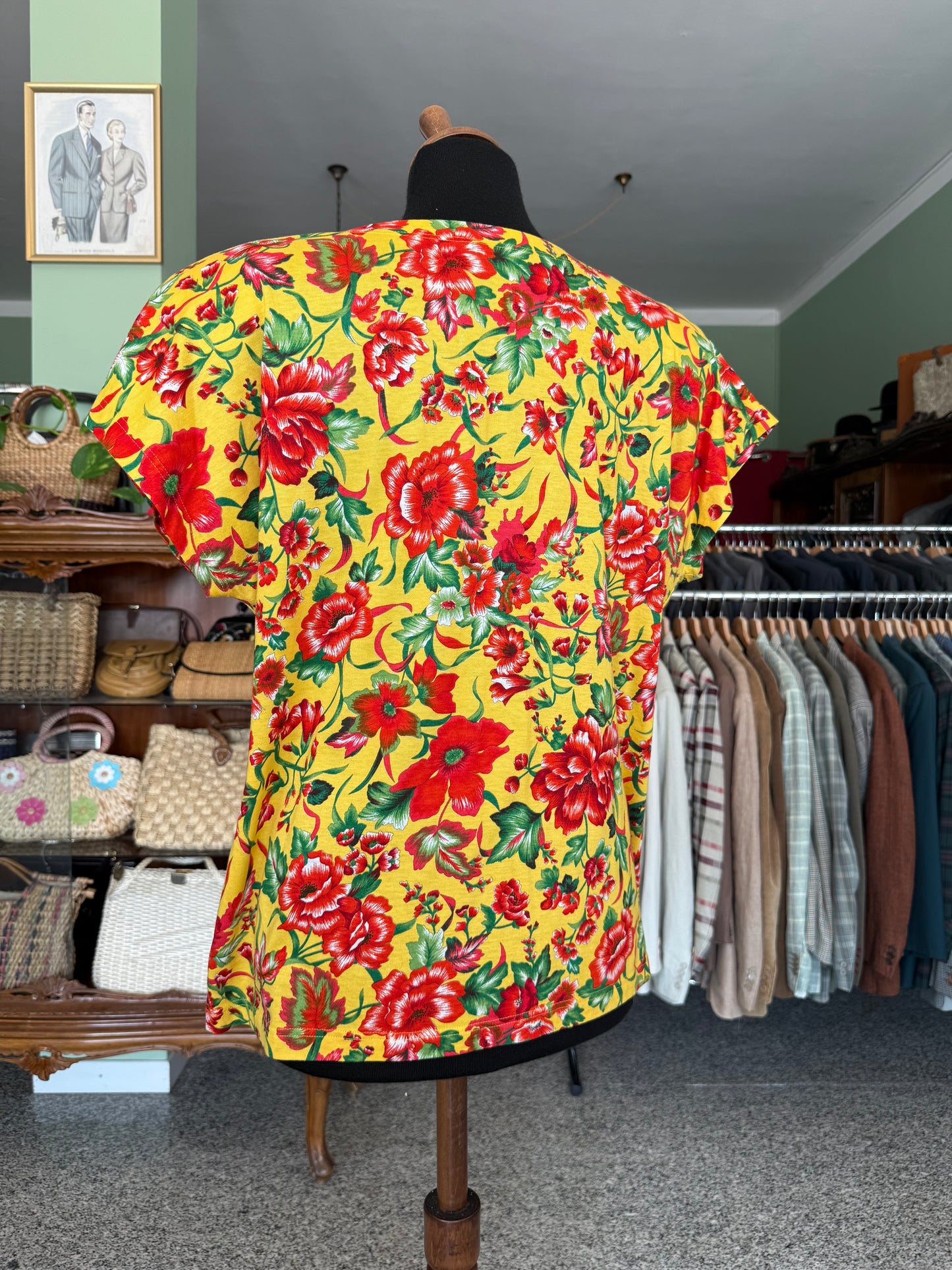 Blusa in cotone con stampa floreale - TG. 46 circa