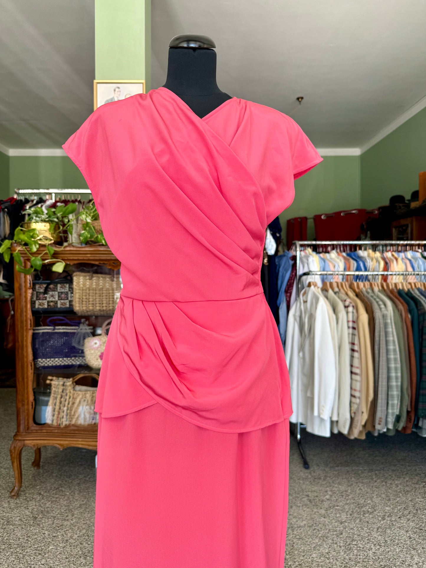 Abito con peplum color magenta - TG. 40/42