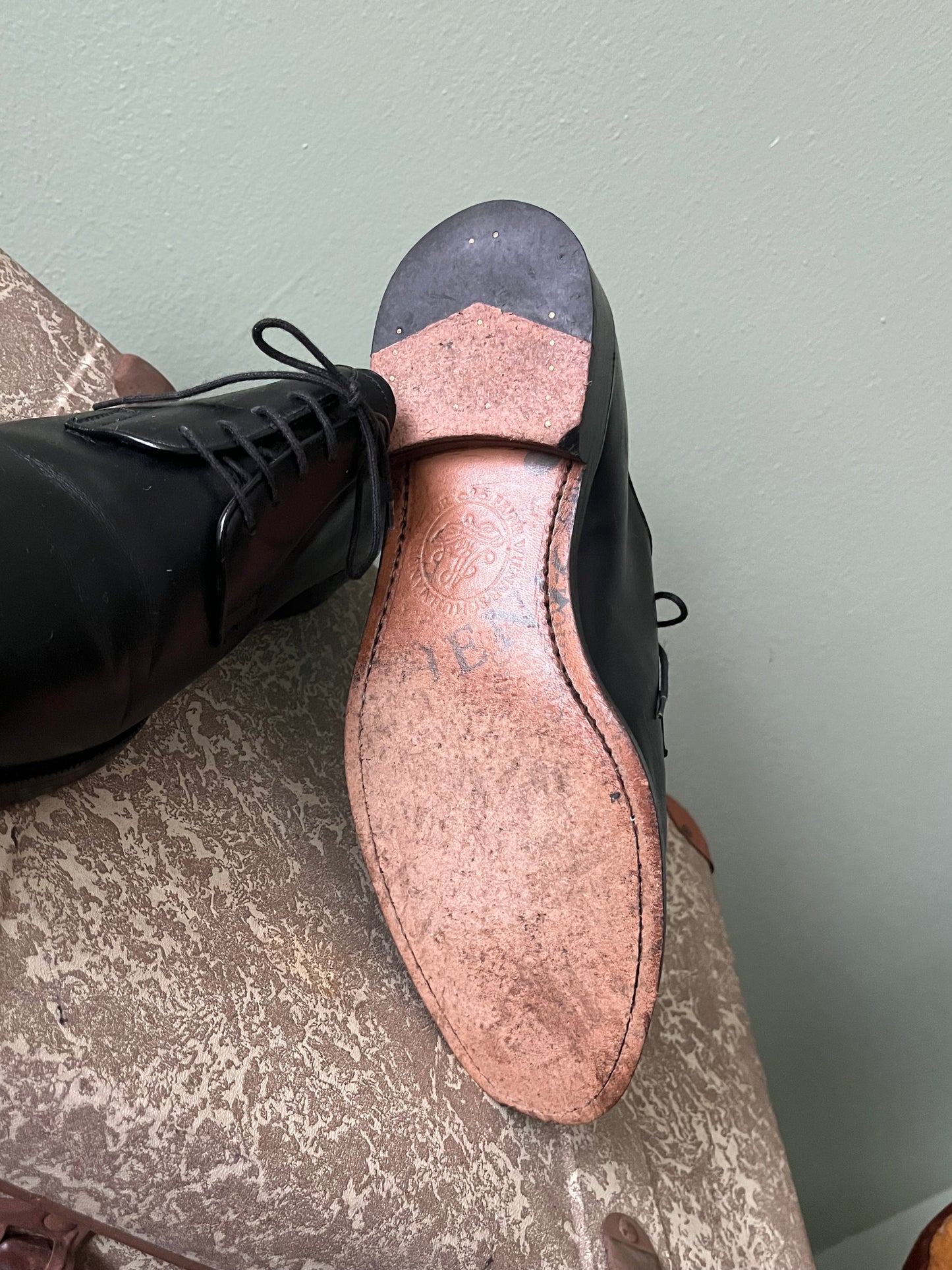Scarpe derby pelle nera tg. 42-43.