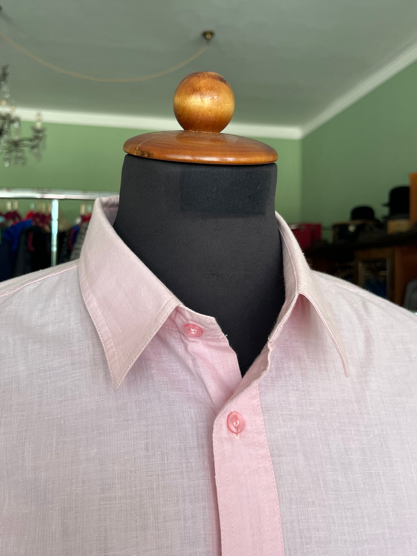 Camicia a maniche corte lino L-XL