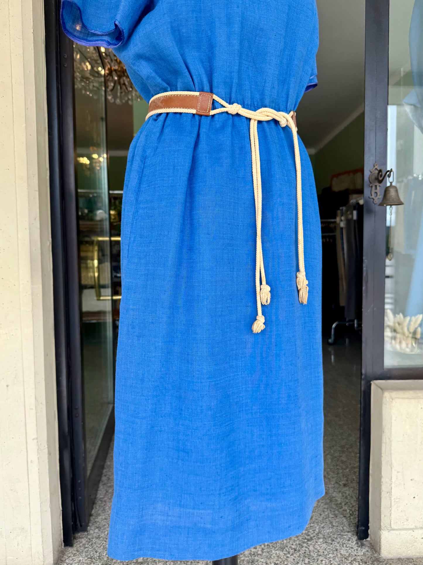 Abito da giorno blu in cotone - TG. 42 circa