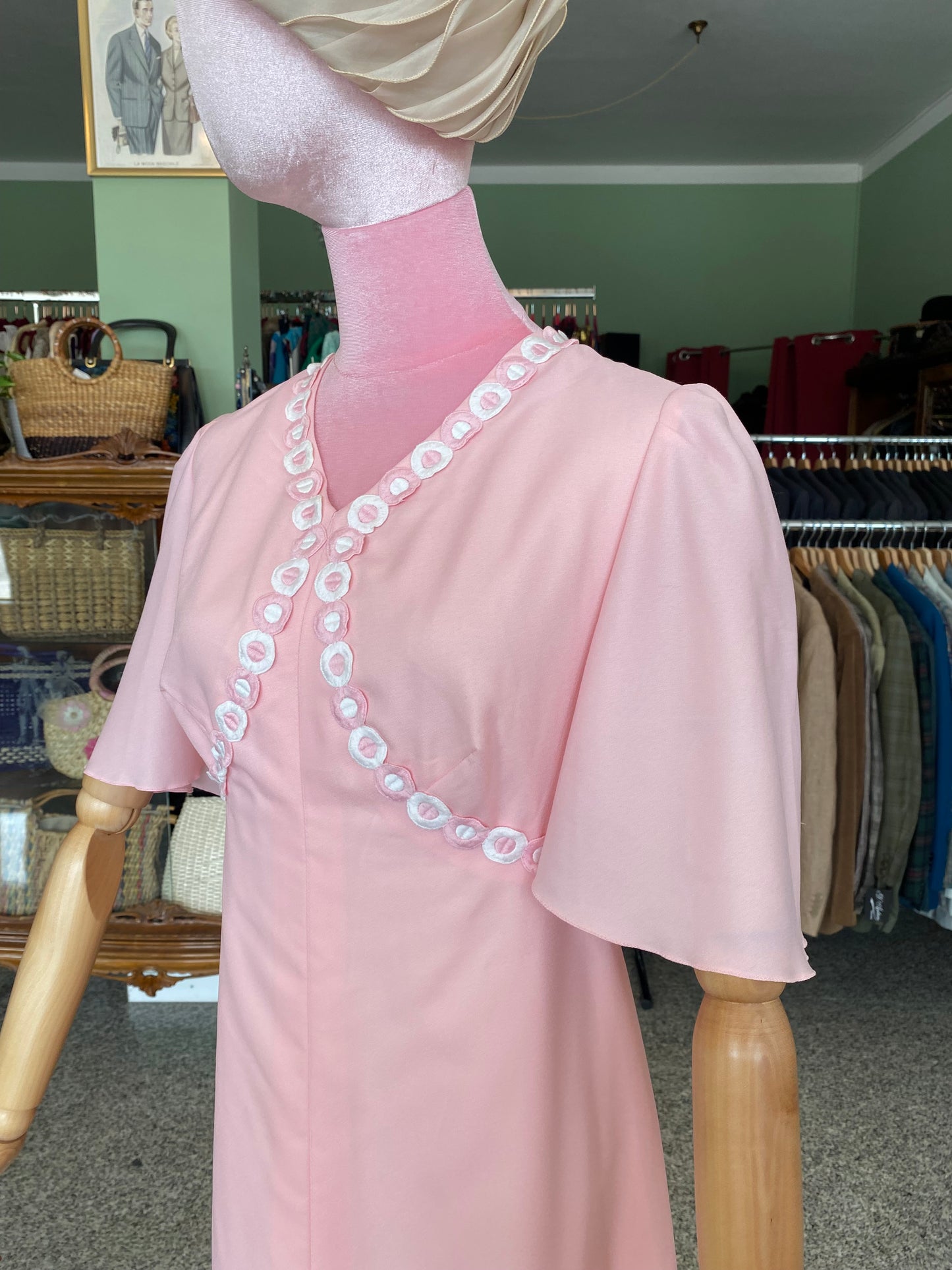 Maxi dress anni ‘70 rosa pastello - TG. 40
