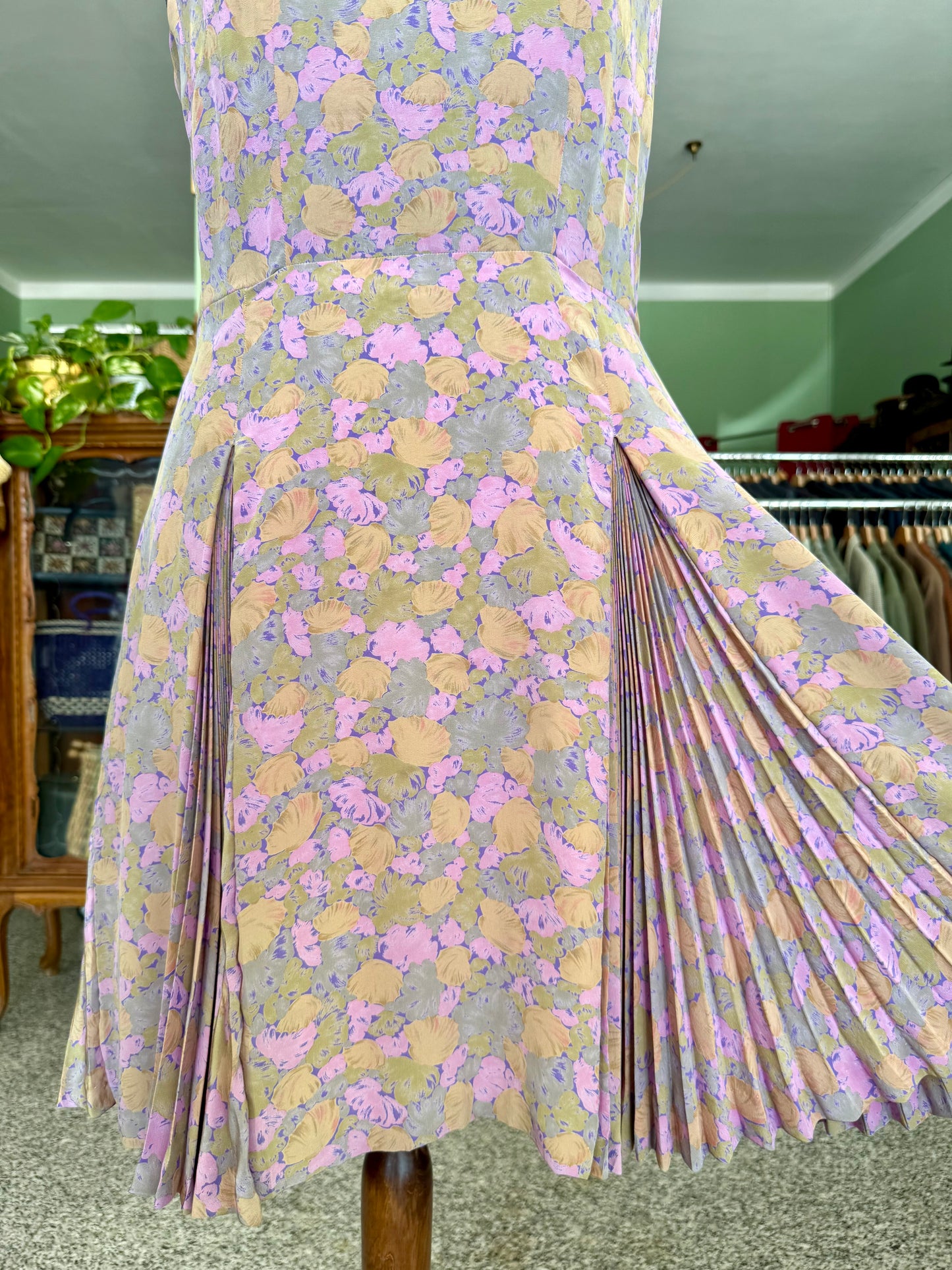 Abito anni ‘60 sartoriale con pieghe a fisarmonica - TG. 42/44 circa