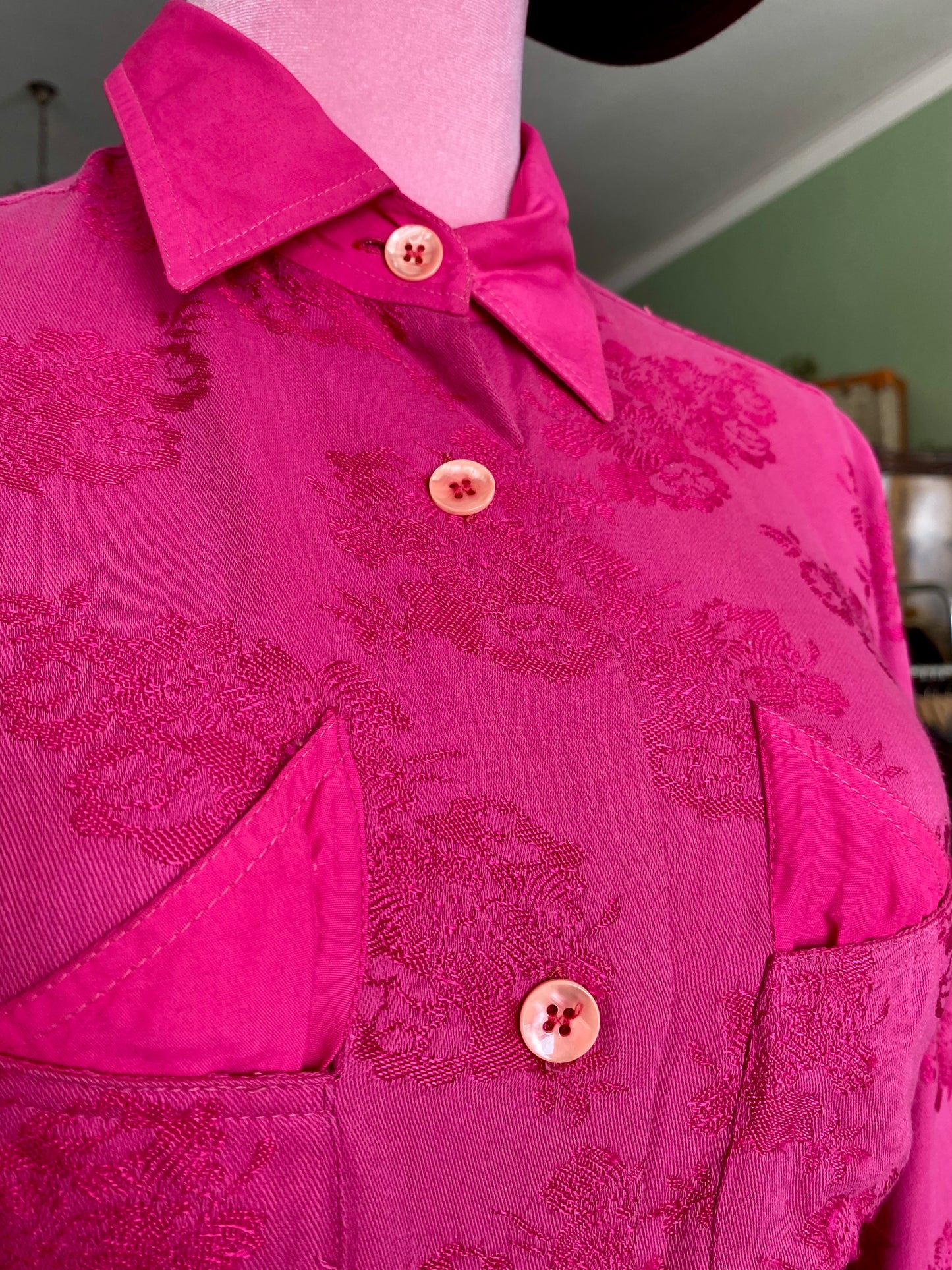 Camicia fucsia in cotone - TG. 42 circa