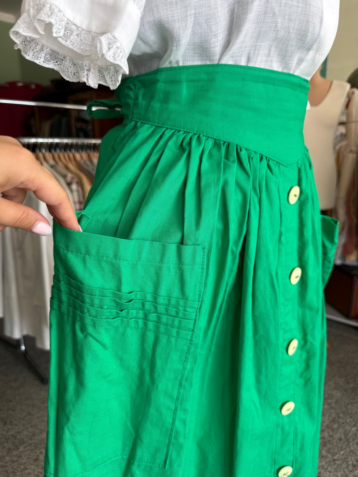 Gonna verde prato stile ‘50s - TG. 50