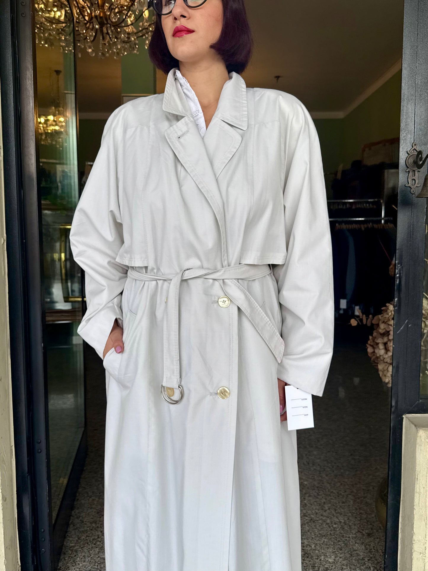 Trench classico colore bianco ghiaccio con cintura - TG. 42 - 48
