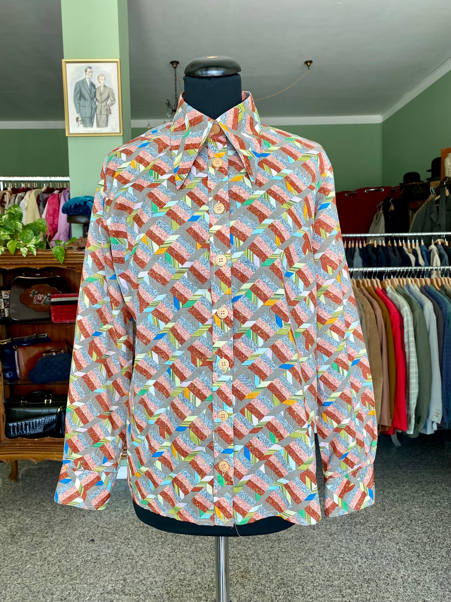 Camicia anni ‘70 effetto patchwork - TG. 42/44