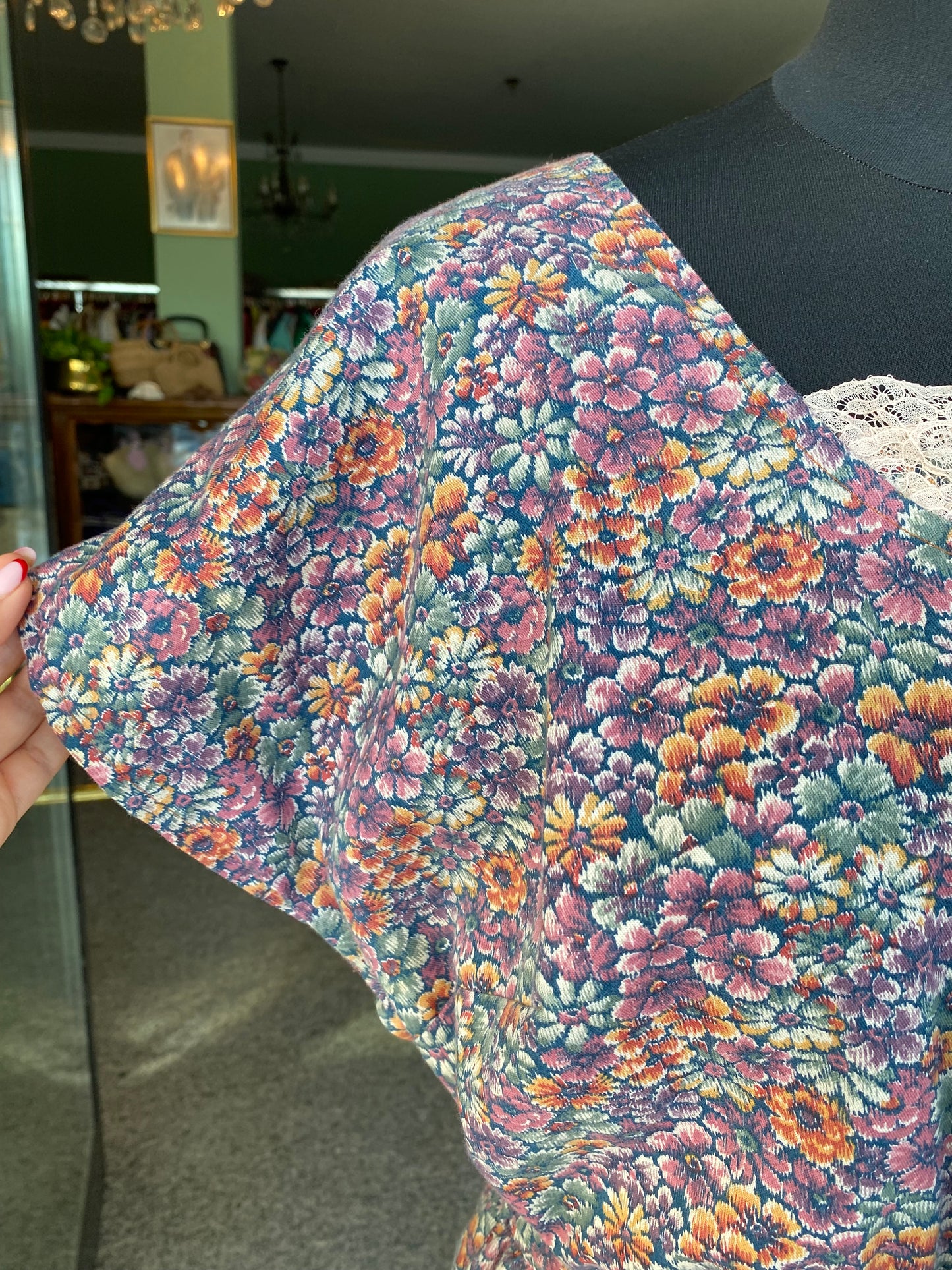 Abito in cotone con stampa floreale - TG. 40/42