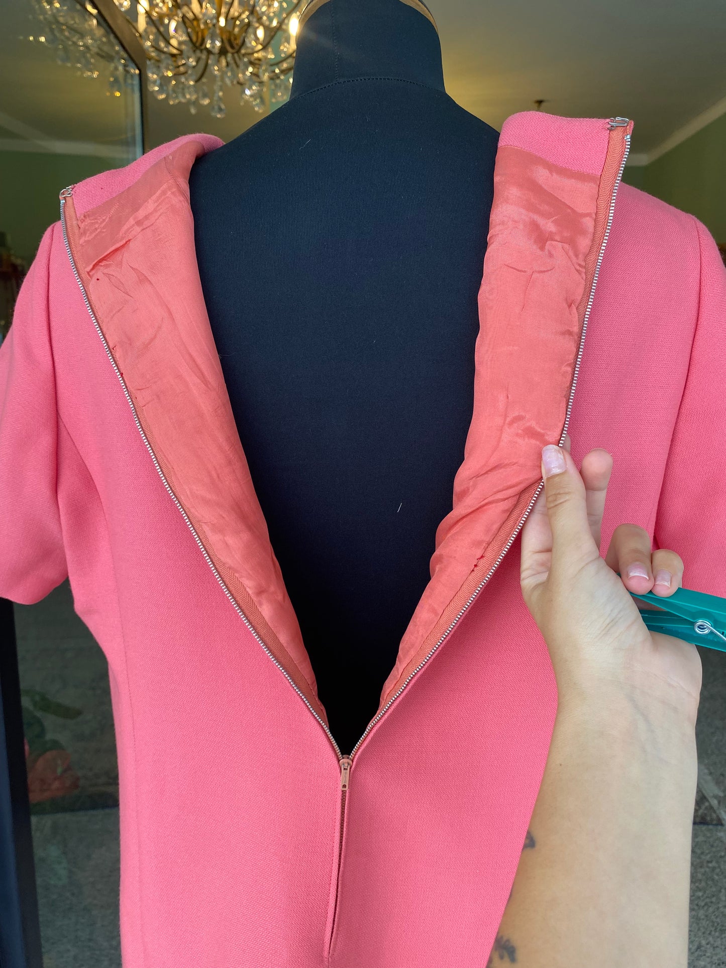 Abito anni ‘60 rosa - TG. 48 circa, guardare le misure in cm