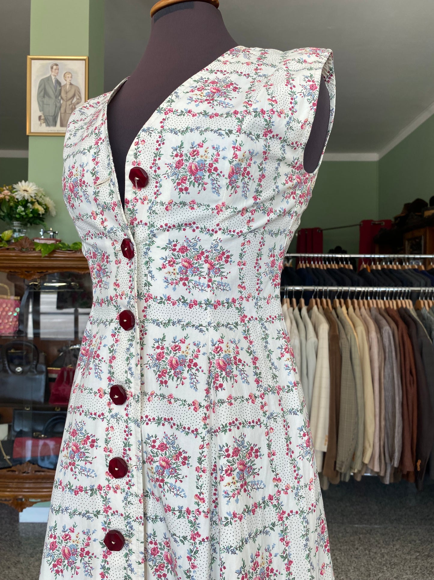 Abito anni ‘50 in cotone - TG. 40 con poco seno - Guardare le misure in cm