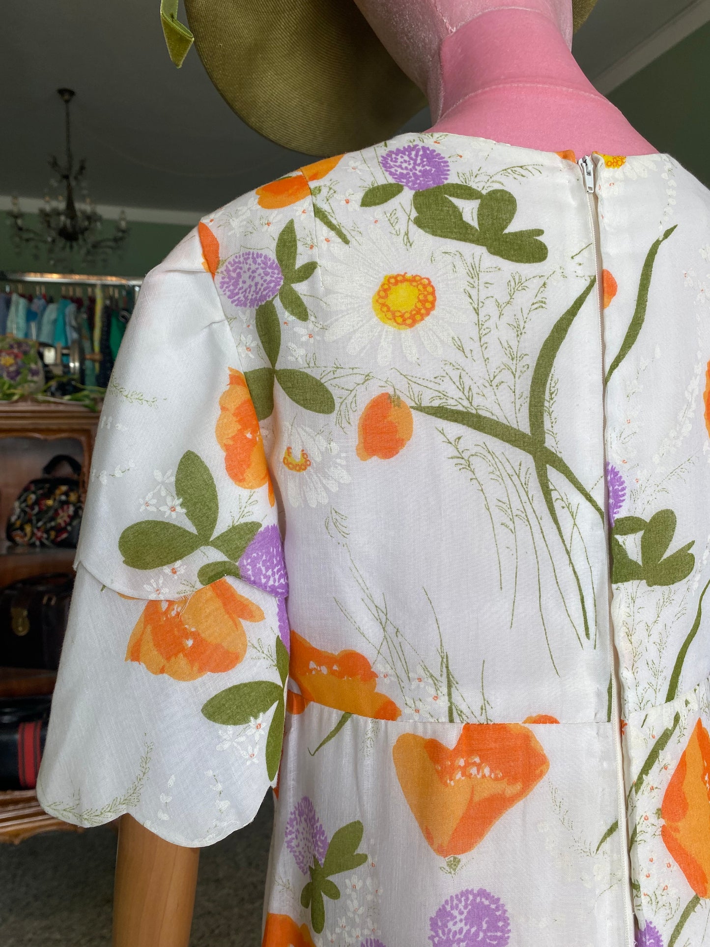 Fiori d’arancio – Maxi dress anni '70 dal sapore rinascimentale - TG. 42 circa