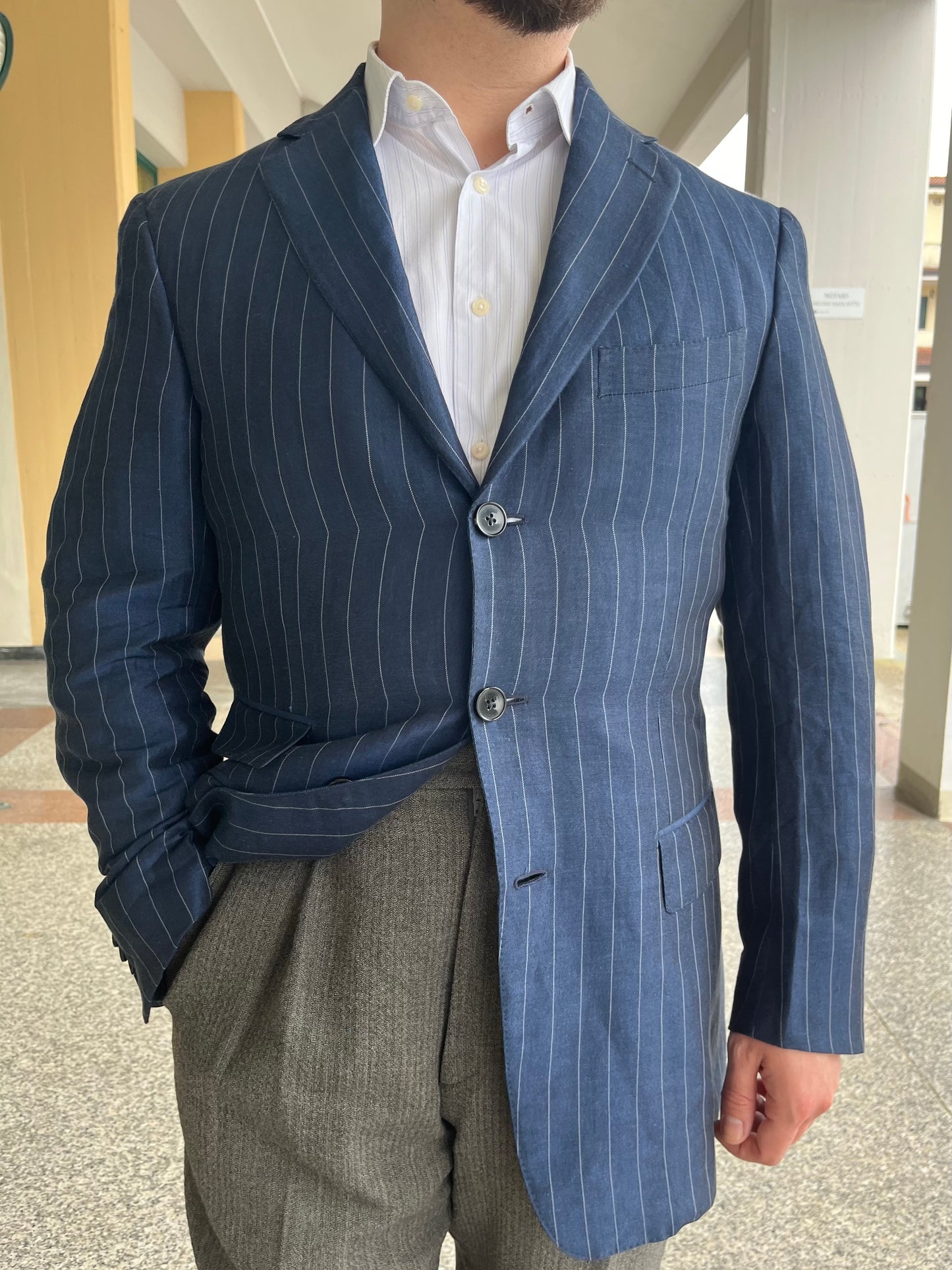 Giacca Ermenegildo Zegna in seta e lino tg. 48