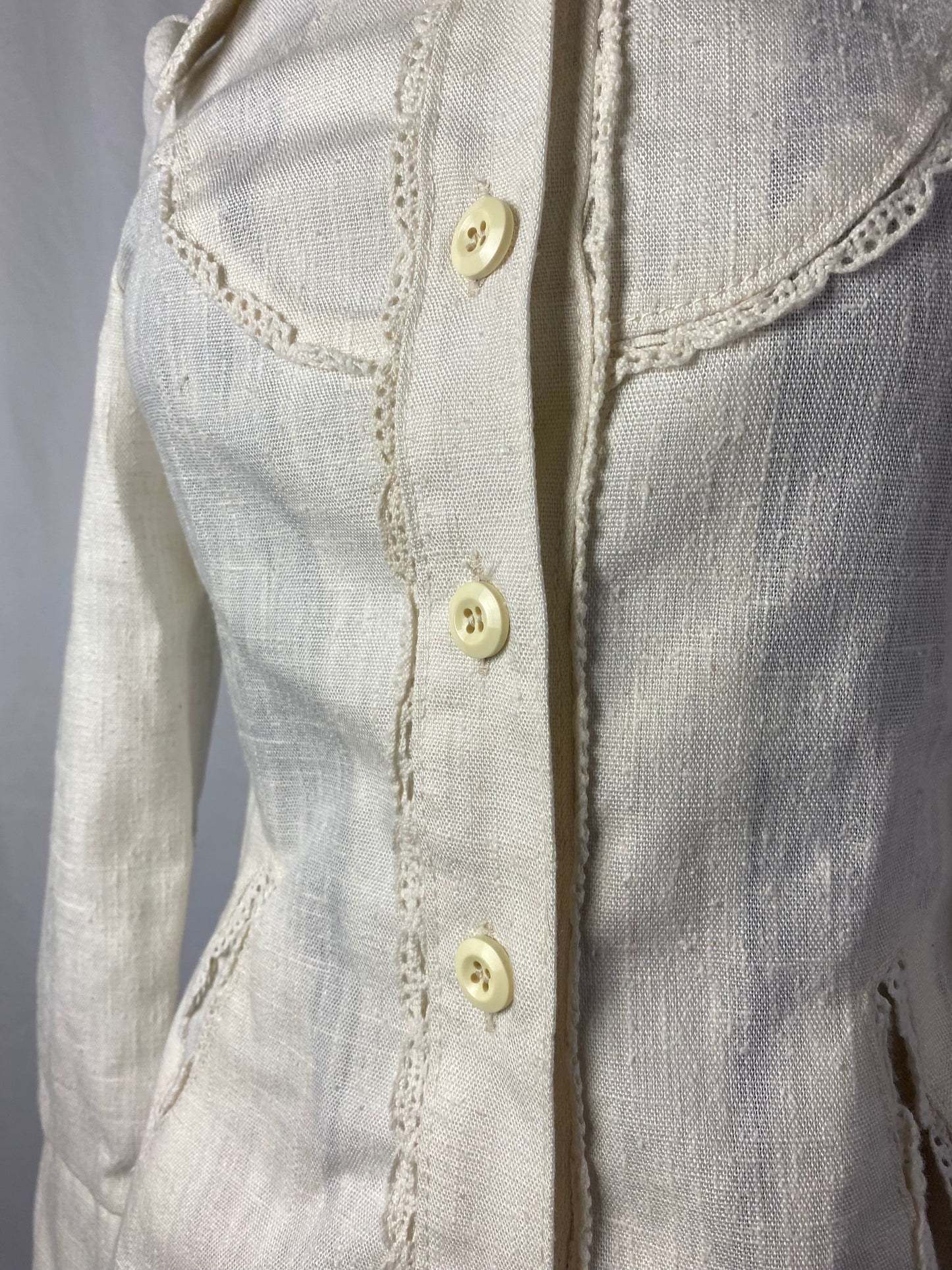 Camicia anni ‘70 color burro - TG. 38