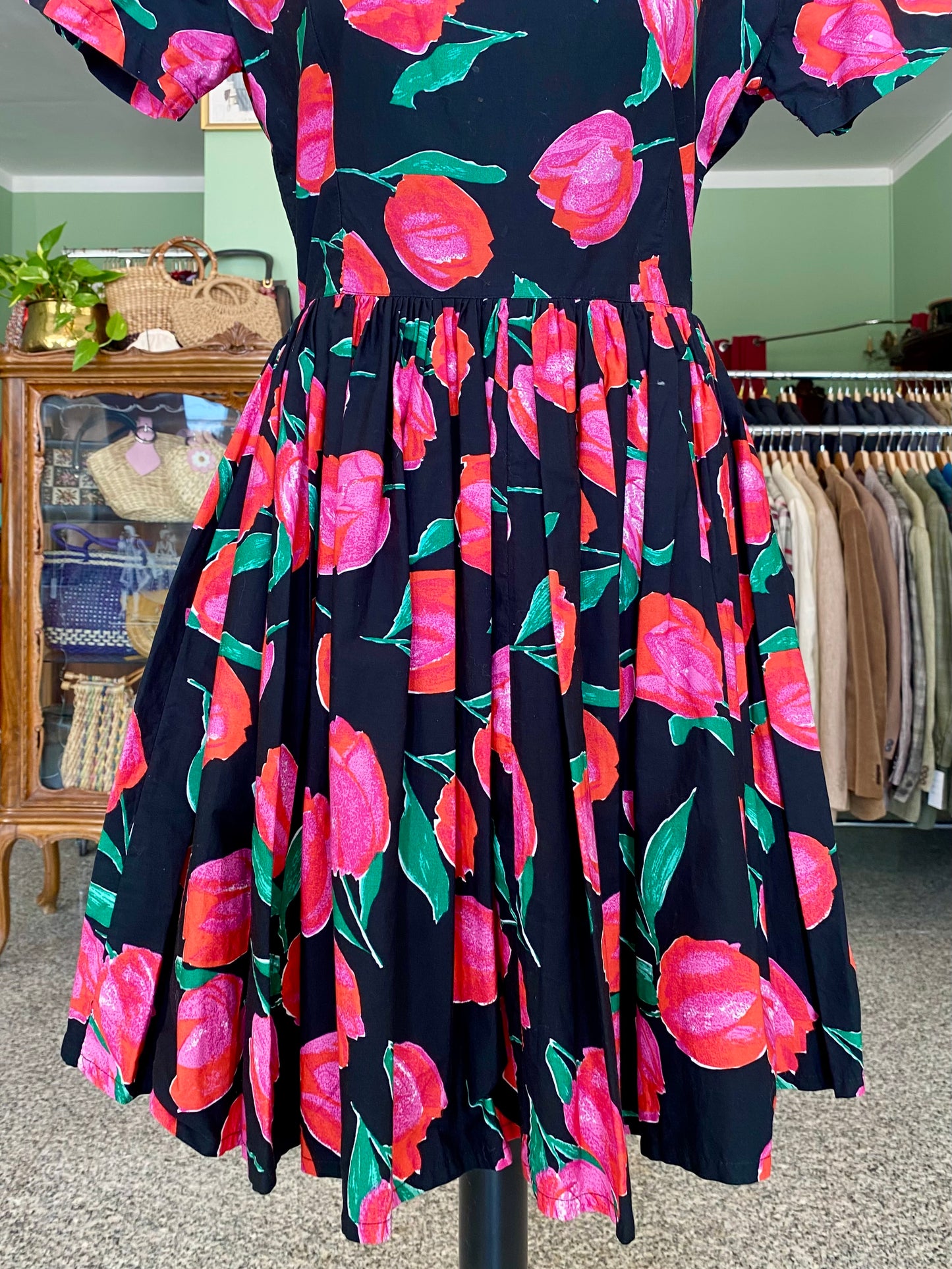 Abito in puro cotone con tulipani - TG. 42