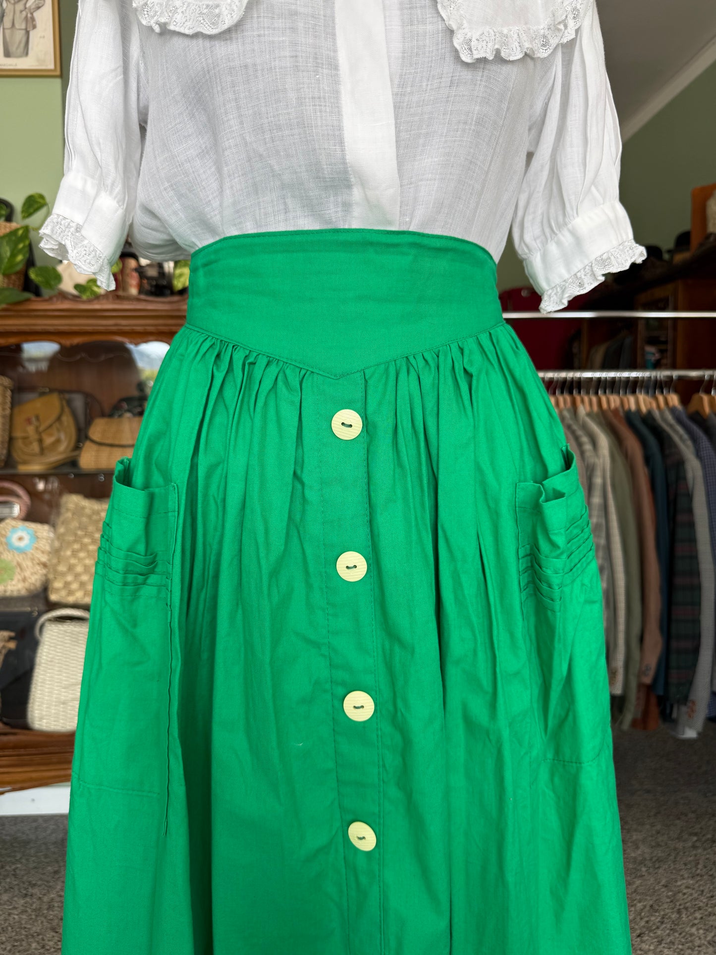 Gonna verde prato stile ‘50s - TG. 50