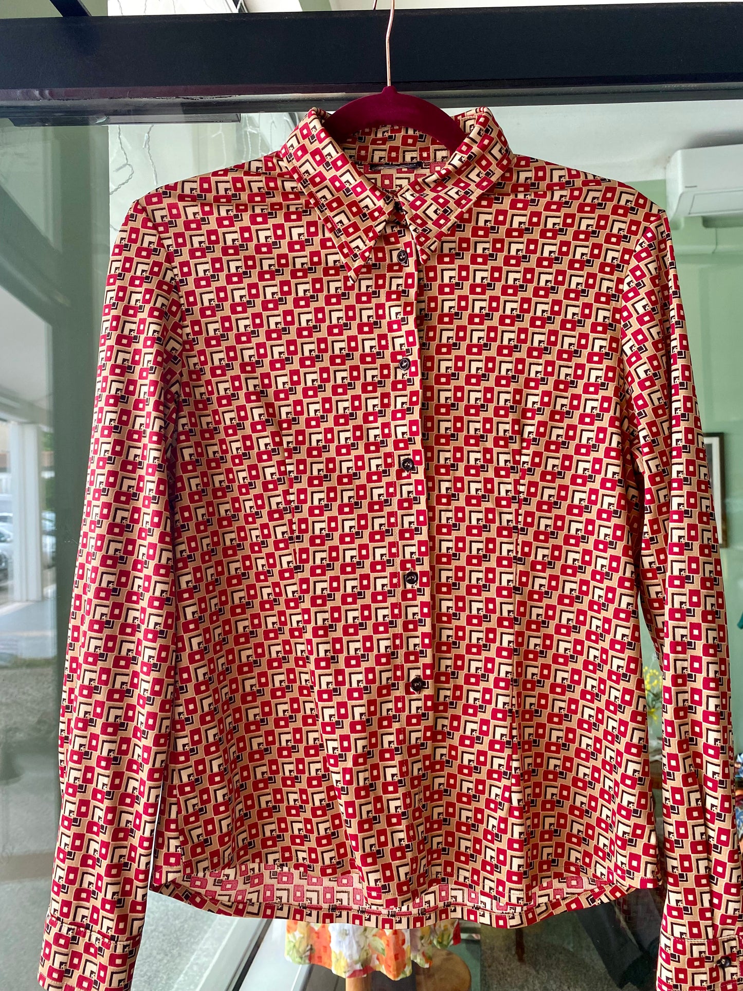 Camicia anni ‘70 stampa optical - TG. 38/40