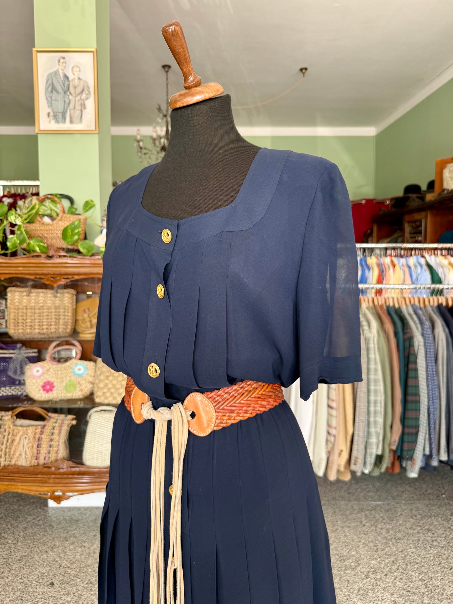 Abito blu classico plissettato - TG. 46