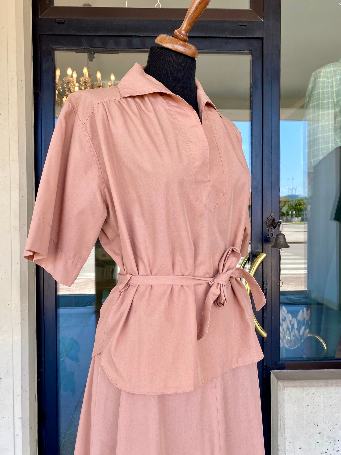 Completo anni ‘70 in cotone rosa antico - TG. 42/44