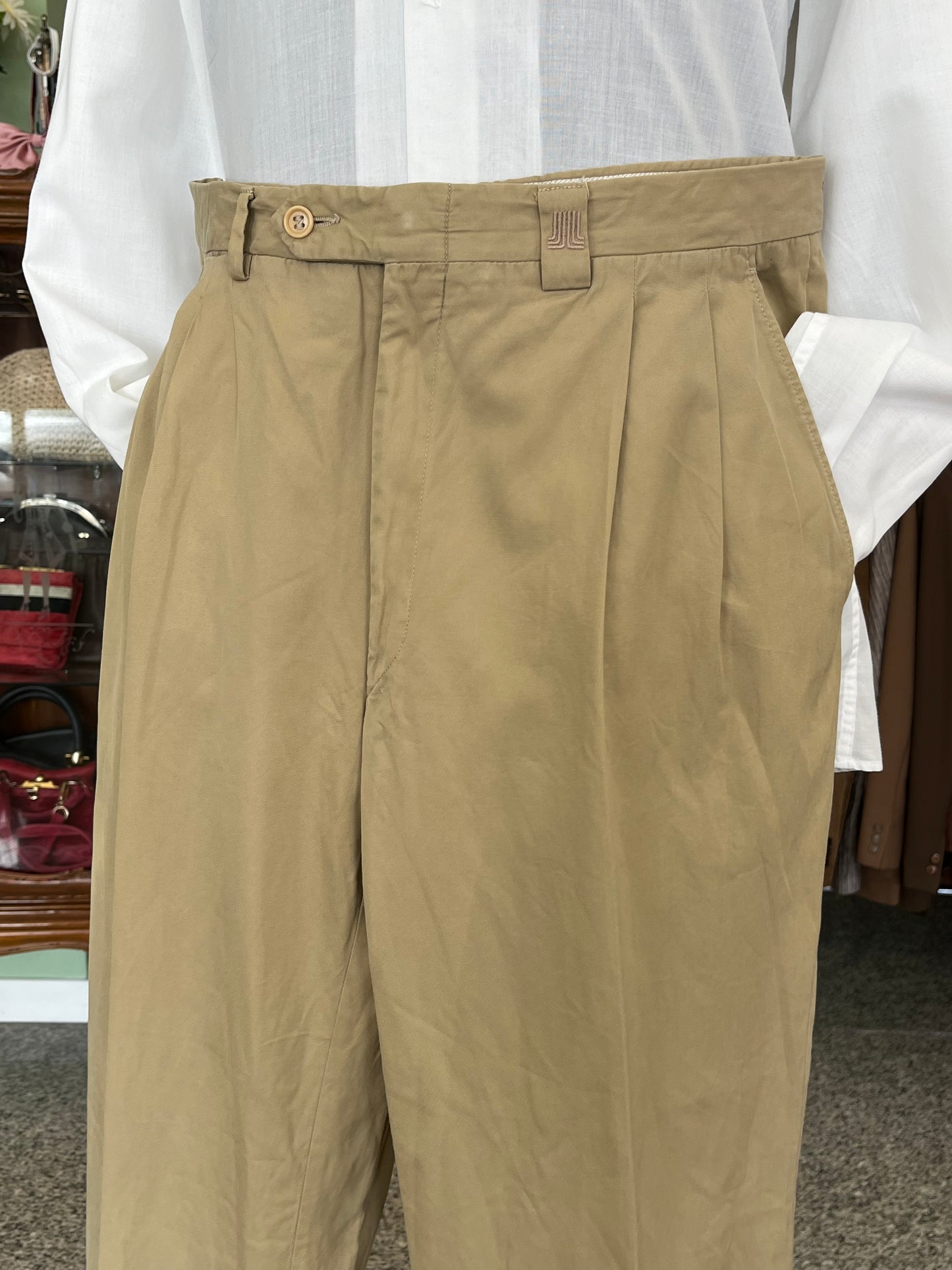 Calzoni Lanvin in cotone beige tg. 48-50