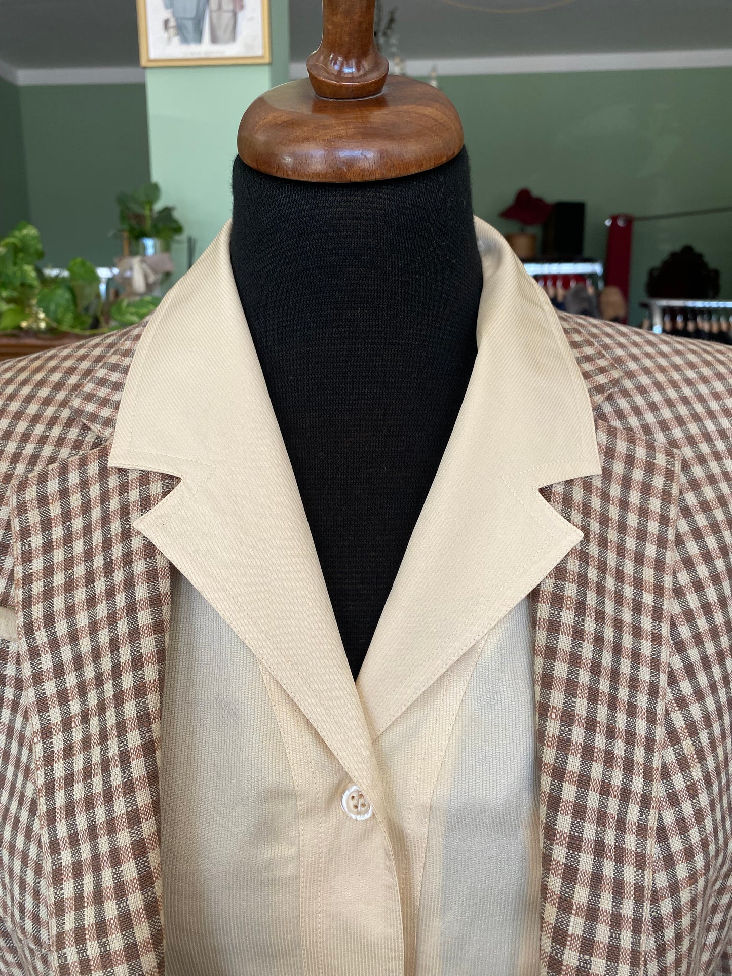 Giacca a quadri in lana misti lino - TG. 40/42