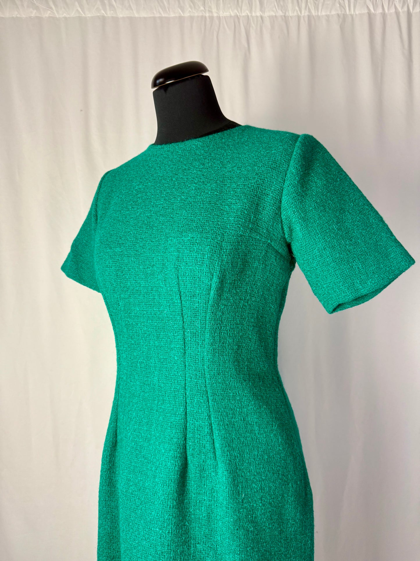 Tailleur giacca + abito in bouclé di lana anni ’60 sartoriale - TG. 40/42