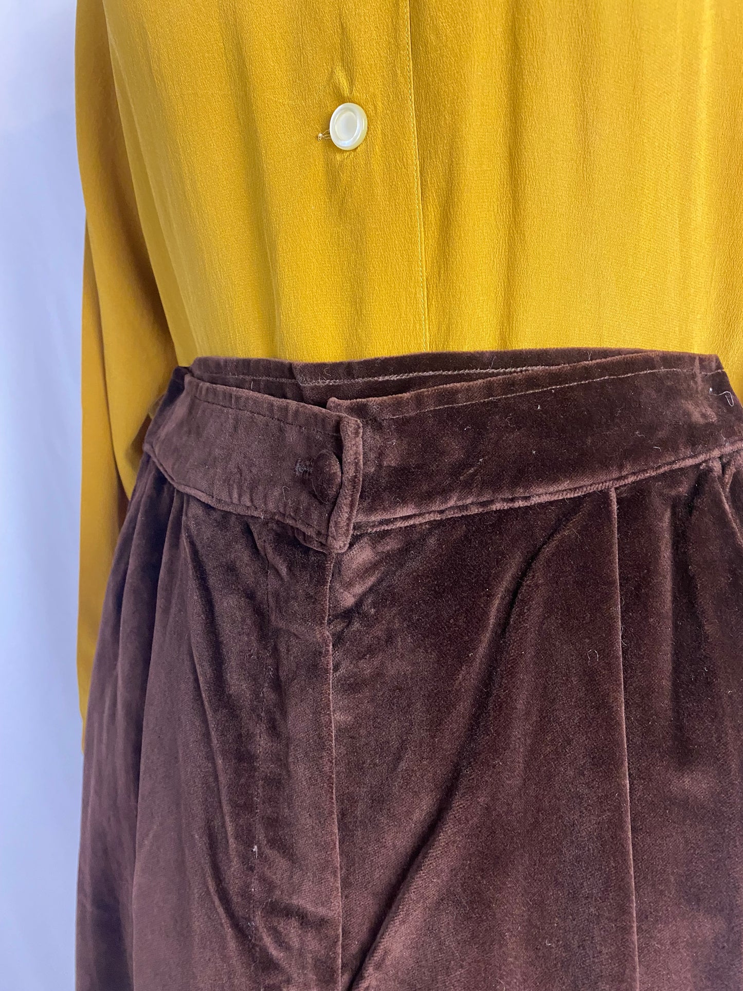 Pantaloni in velluto color cioccolato - TG. 38