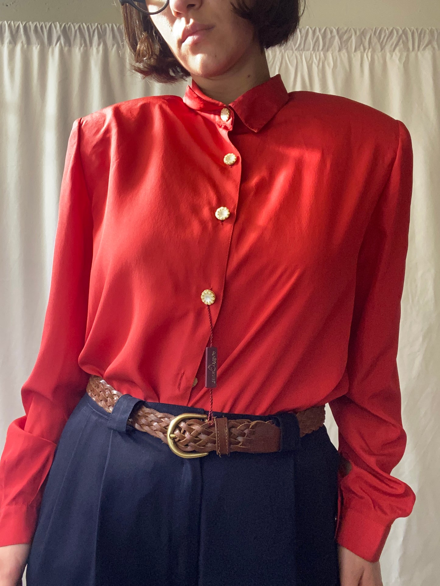 Camicia classica rossa seta - TG. 42/44
