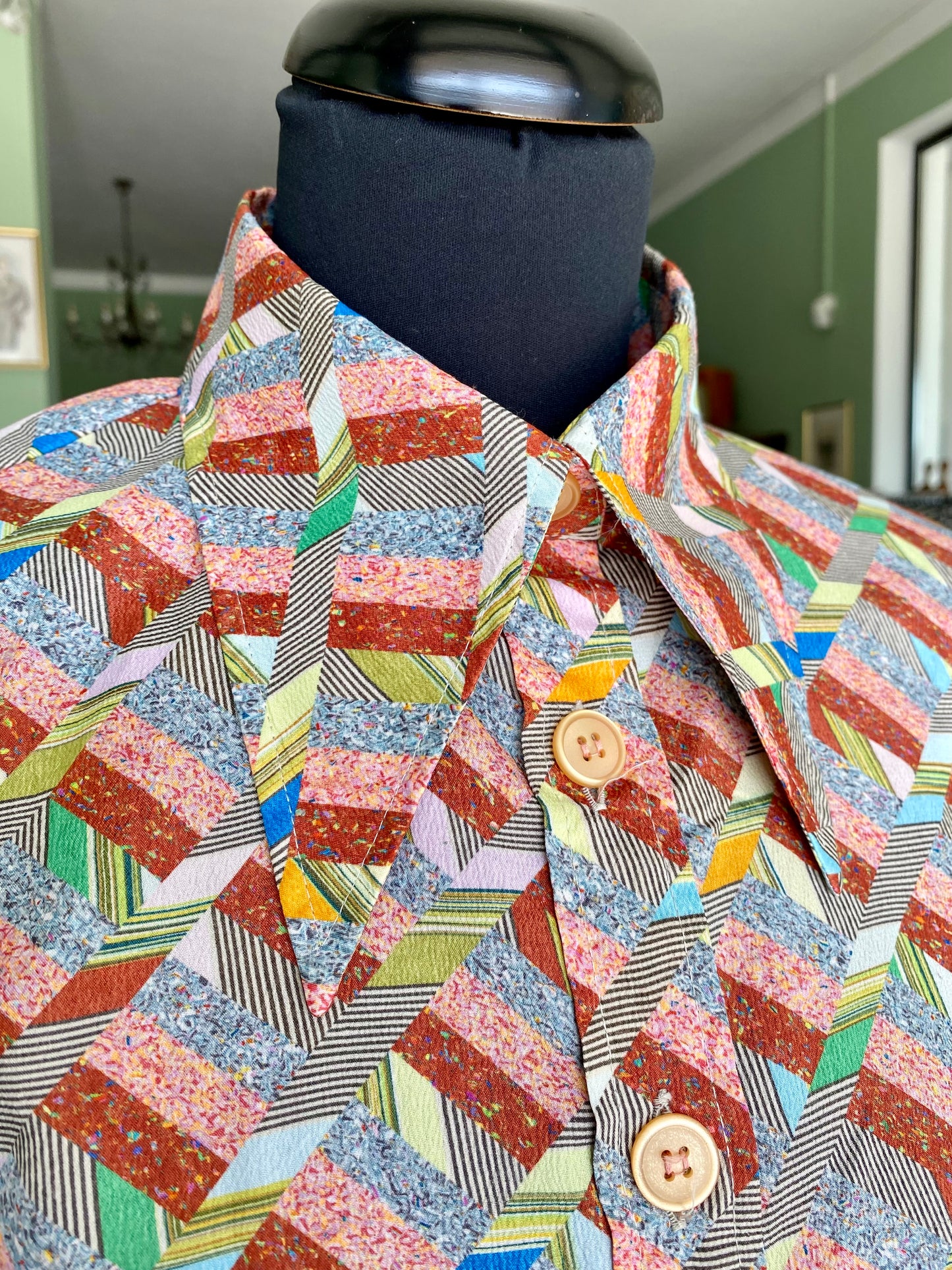 Camicia anni ‘70 effetto patchwork - TG. 42/44
