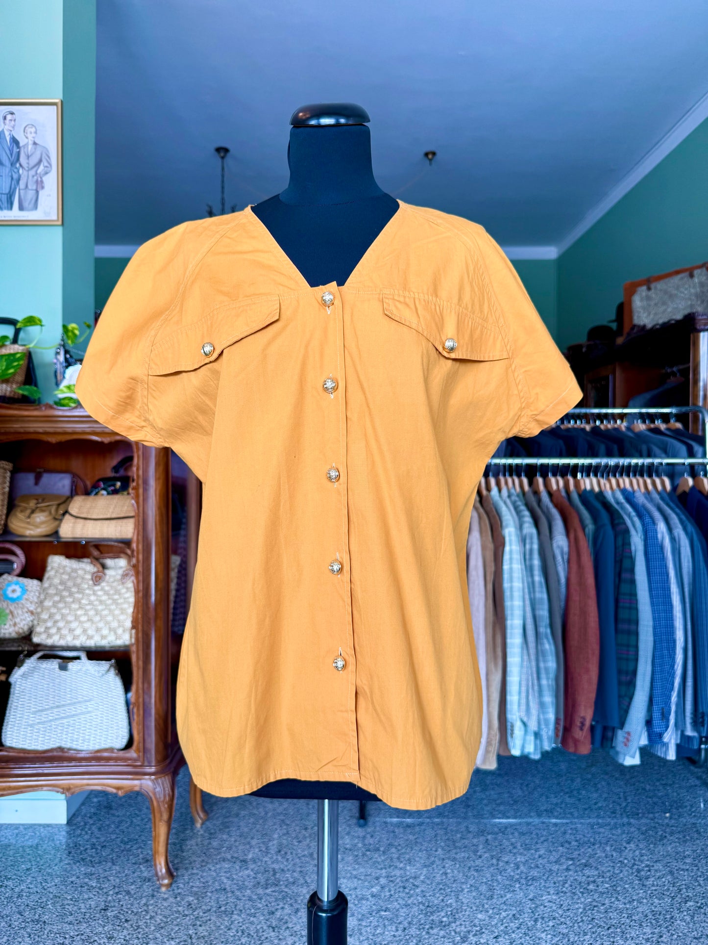 Camicia giallo ocra in cotone - TG. 46 circa
