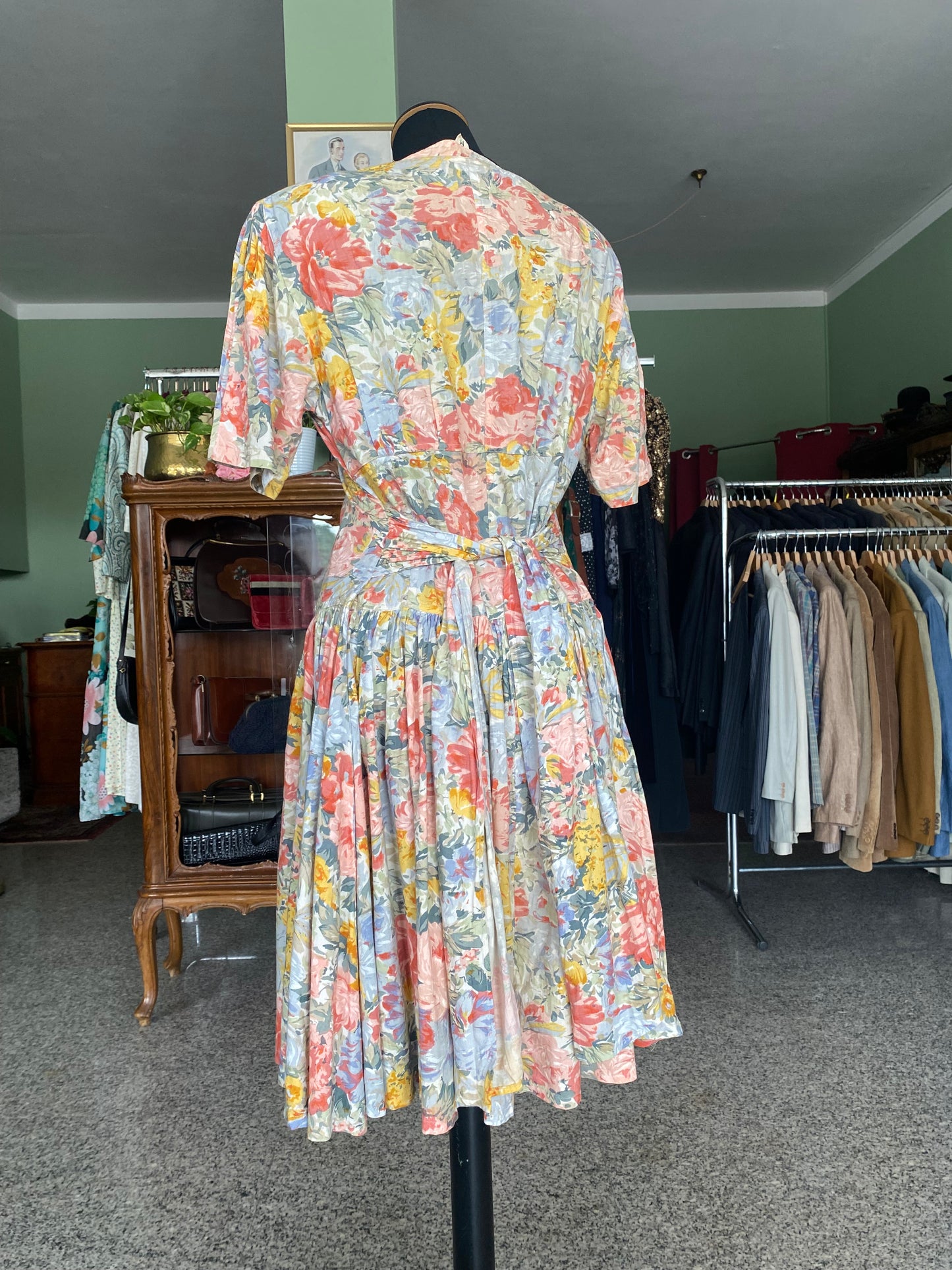 Abito anni ‘80 romantico in cotone - TG. 44 circa