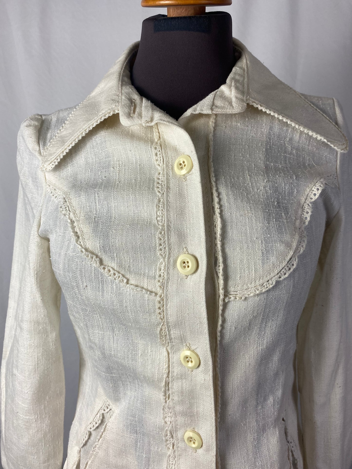 Camicia anni ‘70 color burro - TG. 38